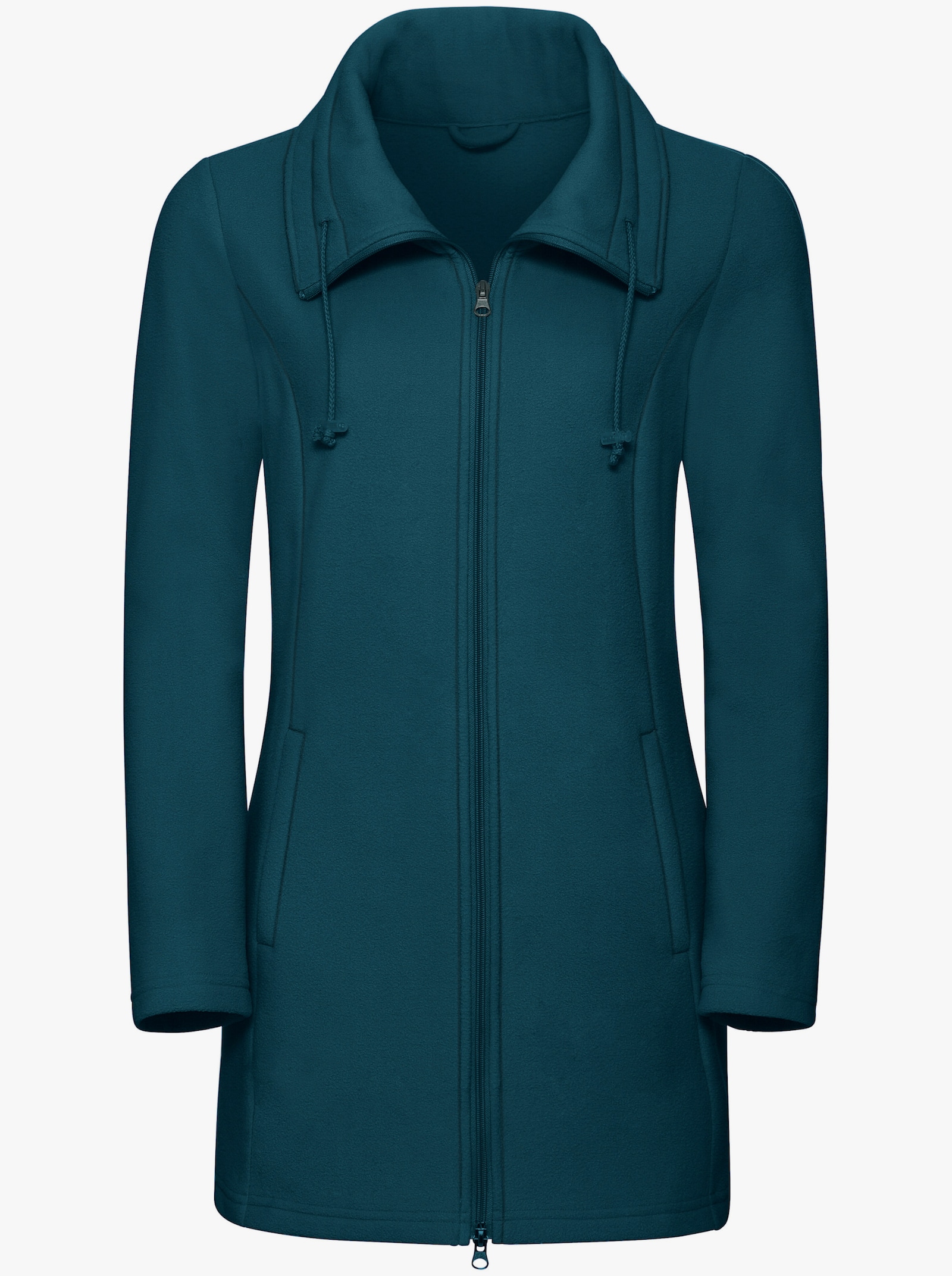 Fleecejacke mit 2-Wege-Reißverschluss - petrol