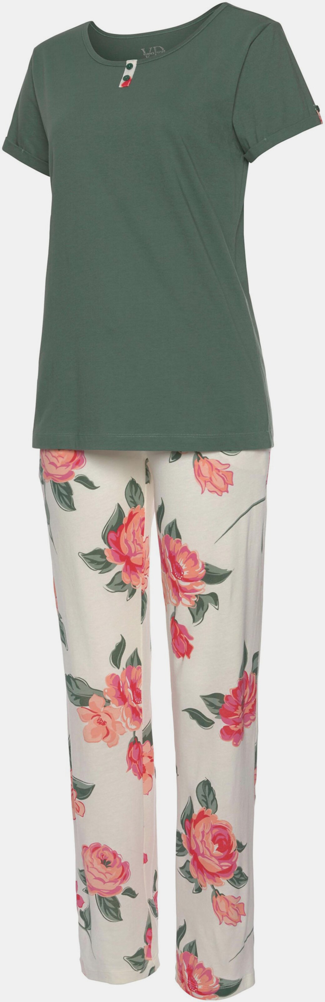 Vivance Dreams Pyjama - khaki-beige-rosa