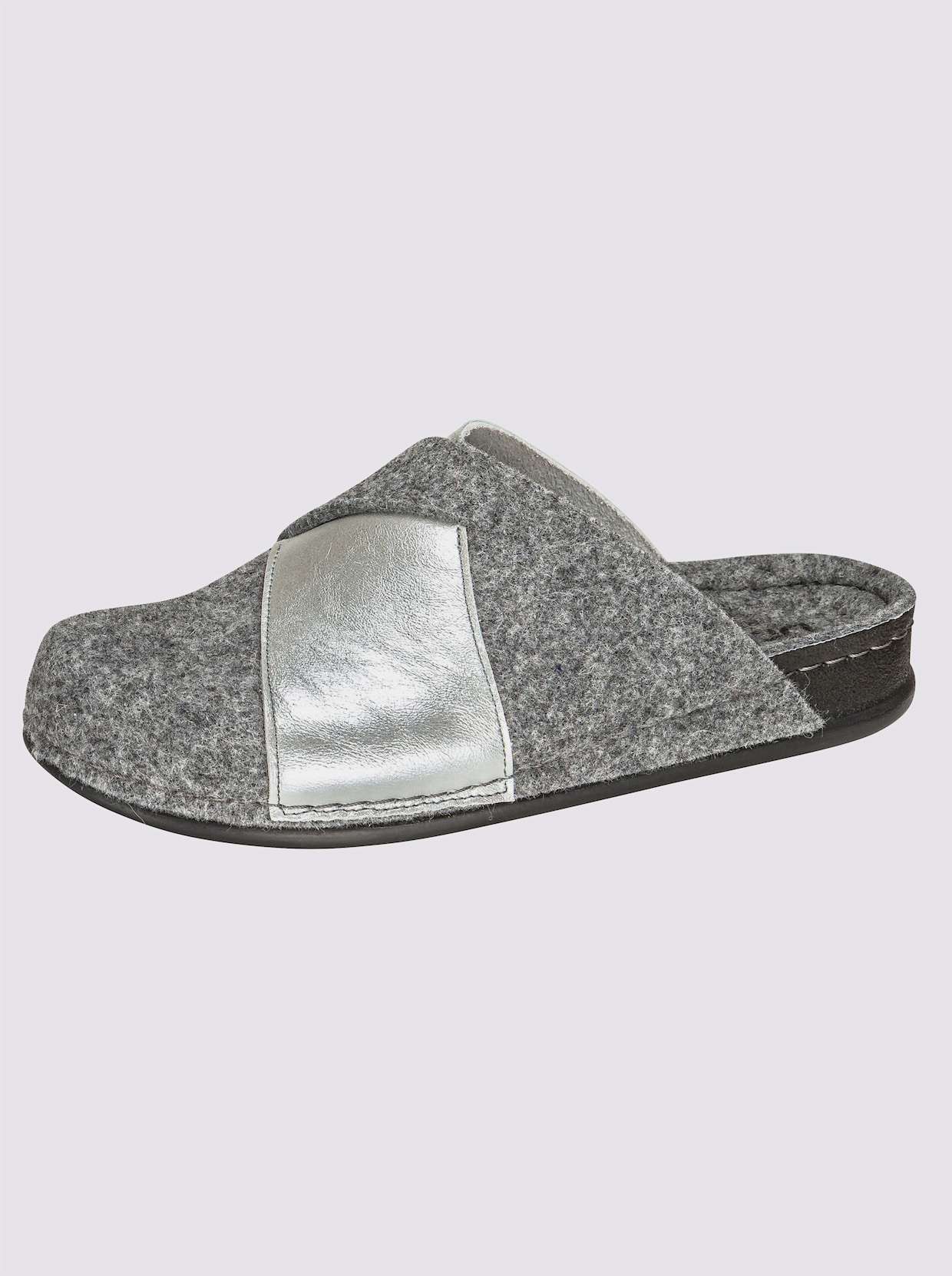 Dr. Feet Hausschuh - grau-silberfarben