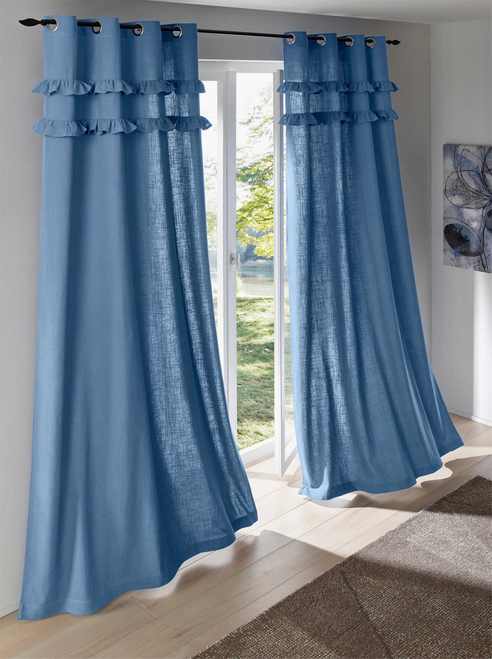 heine home Dekoschal - jeansblau
