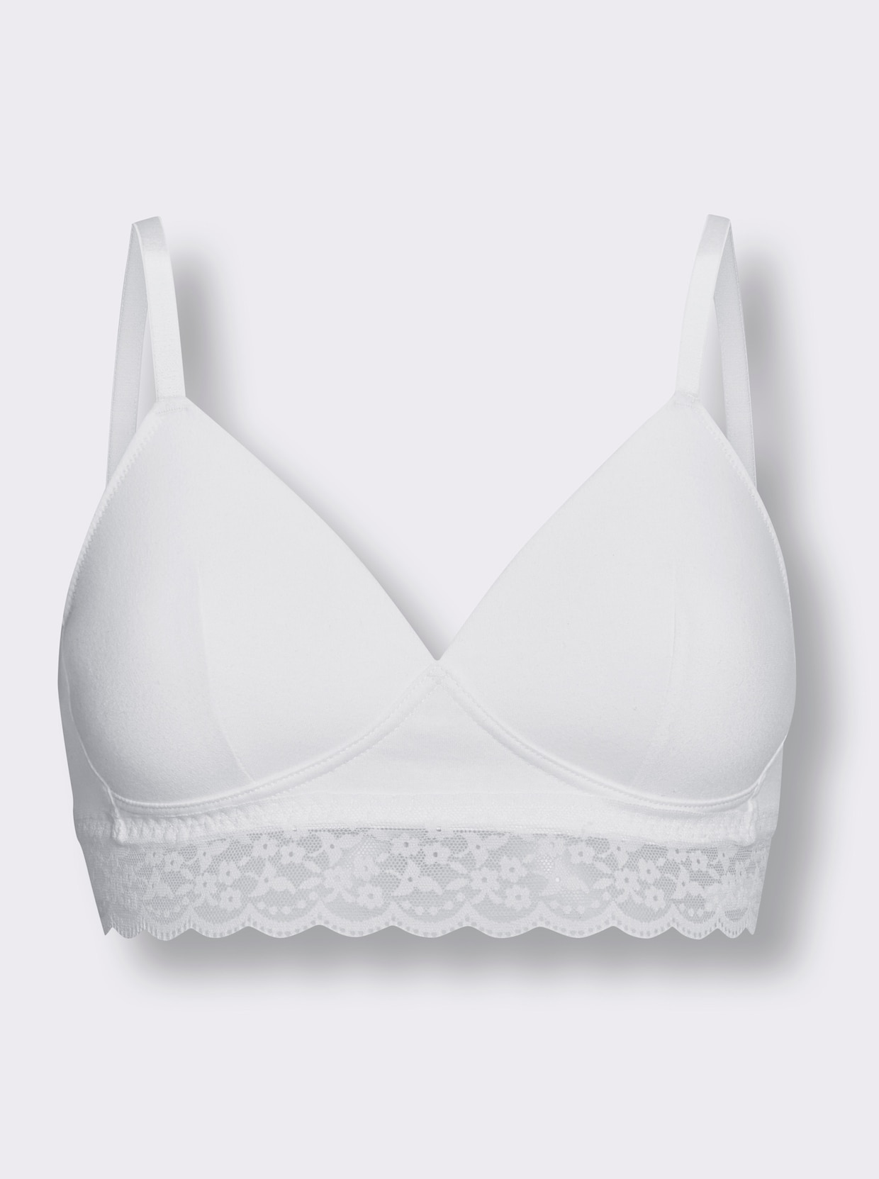 wäschepur Soutien-gorge à coques sans armatures - gris clair chiné + blanc