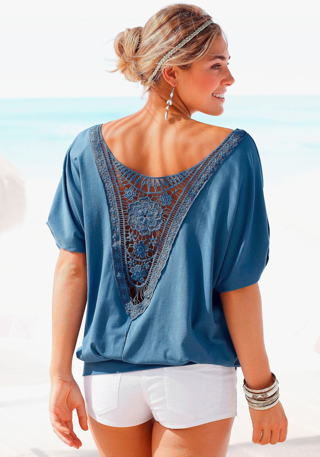 LASCANA T-shirt de plage - bleu fumée