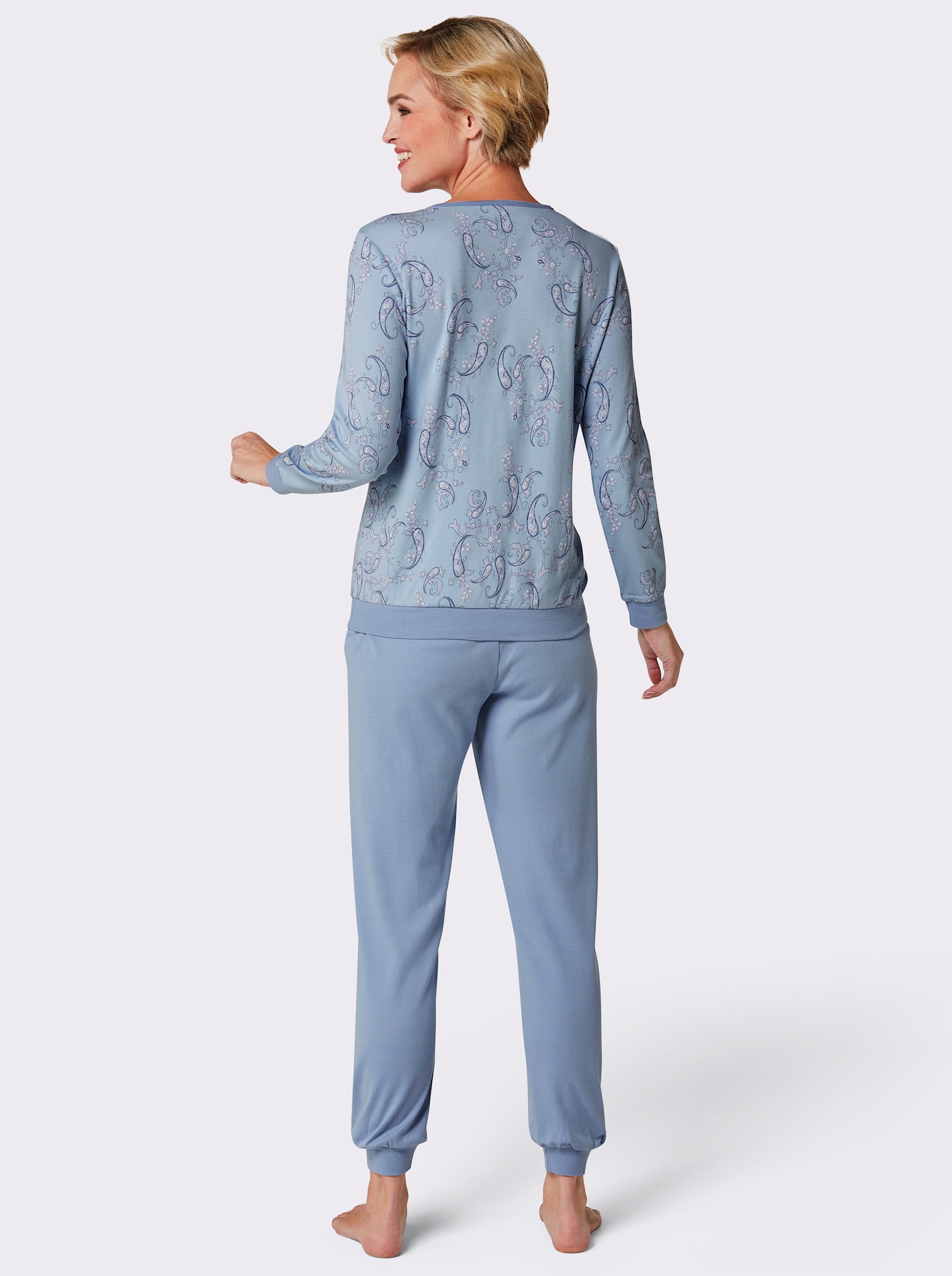 wäschepur Schlafanzug in formstabiler Interlock-Qualität - bleu