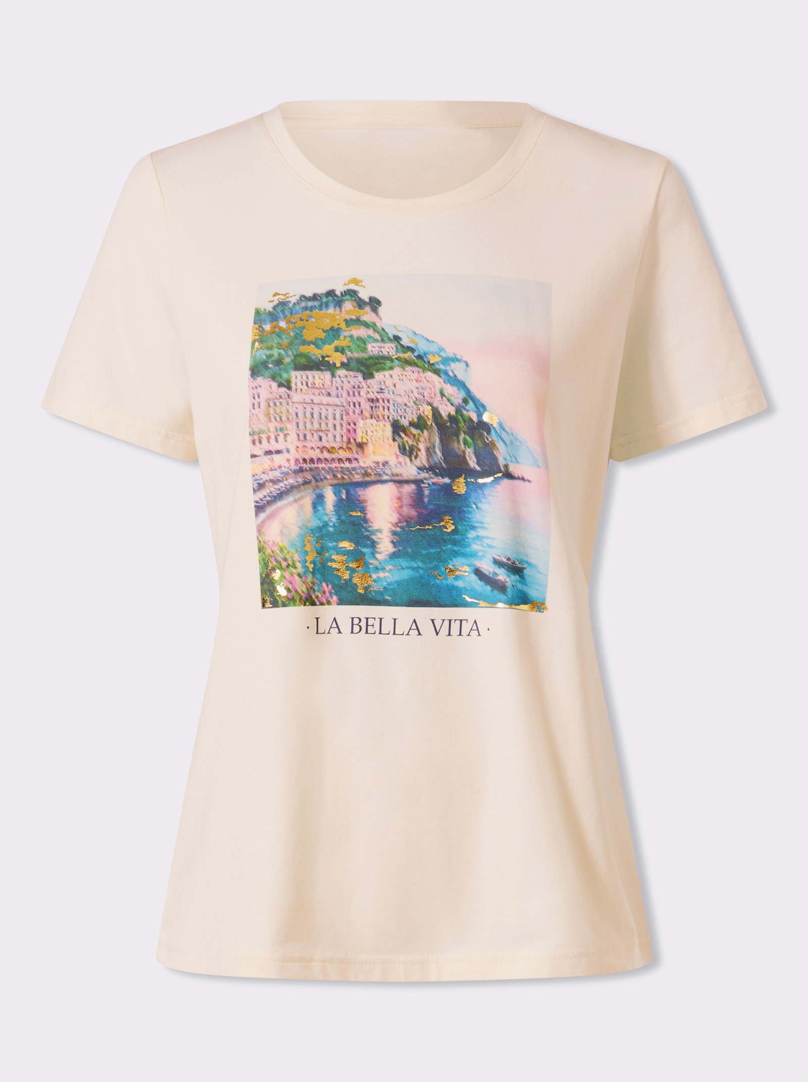 heine T-shirt à manches courtes avec imprimé feuille - couleur ivoire