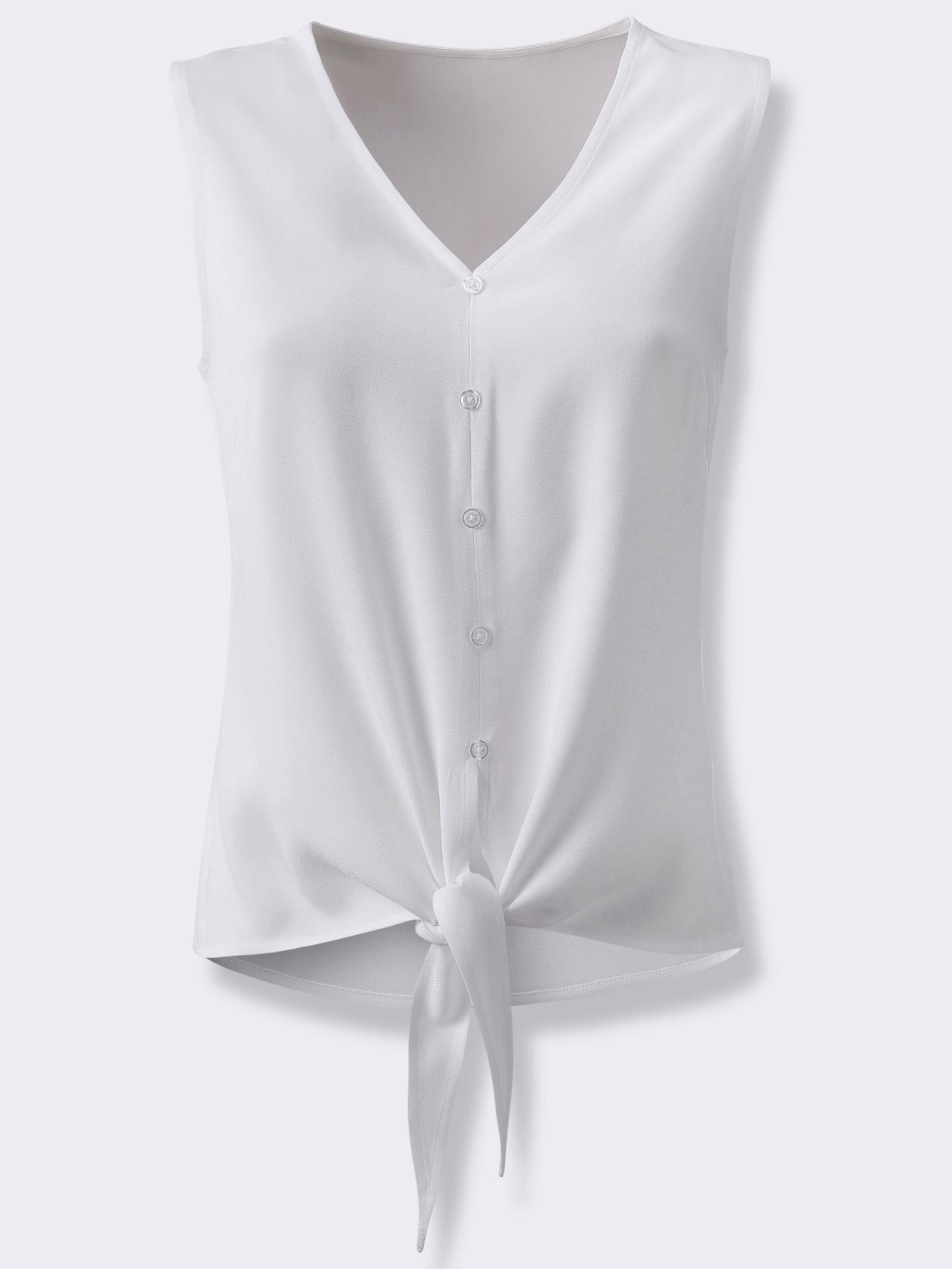 Blousetop met geknoopte zoom - wit