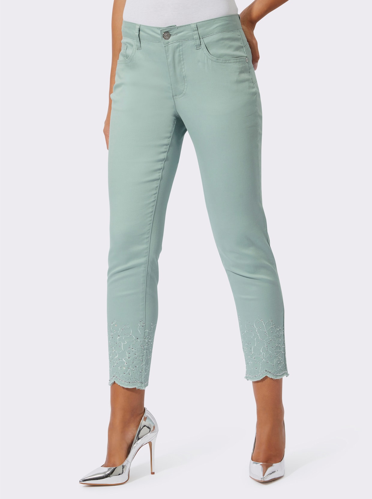 5-Pocket-Jeans - kalkmint