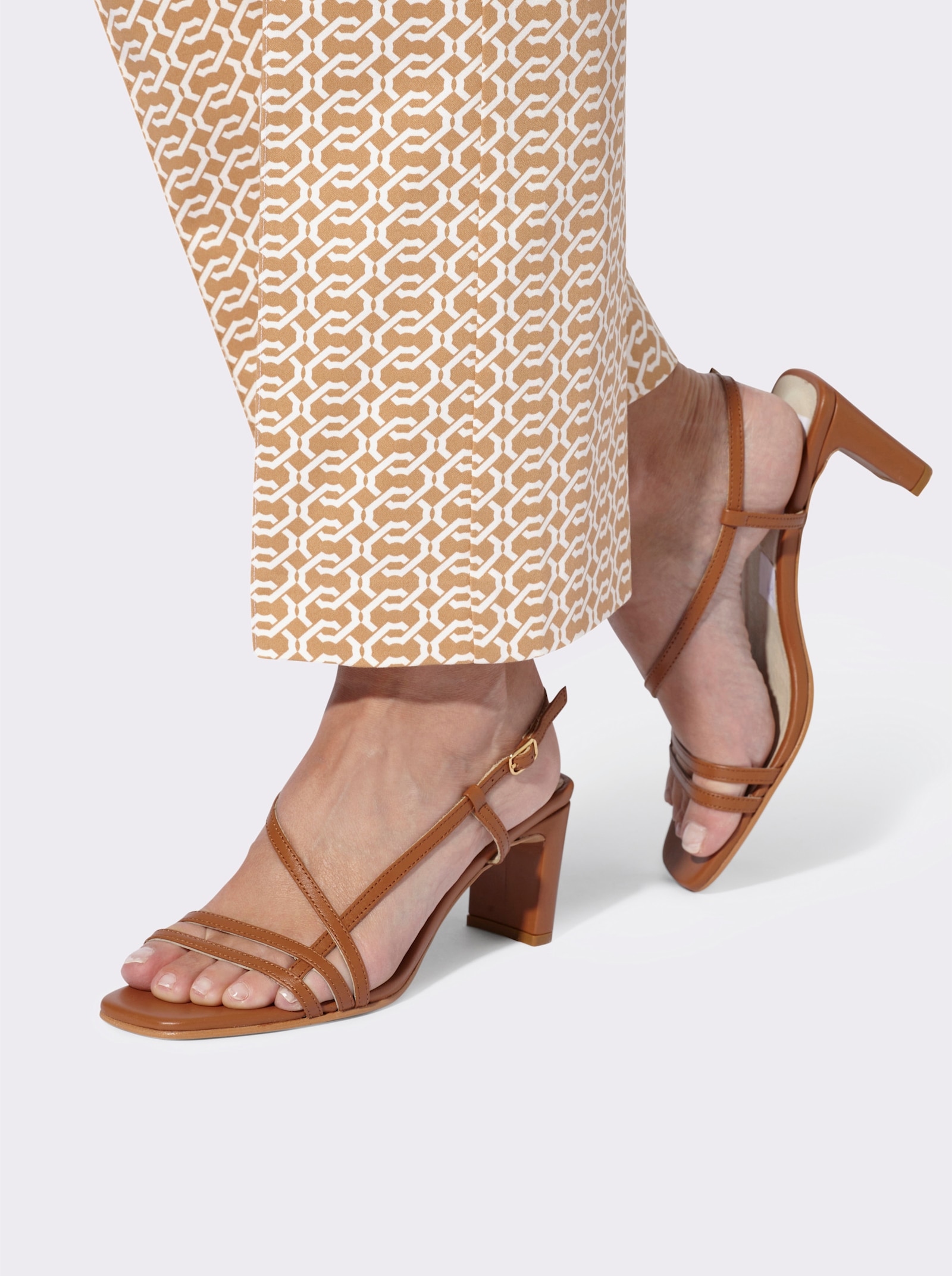 heine Druckhose - camel-ecru-bedruckt