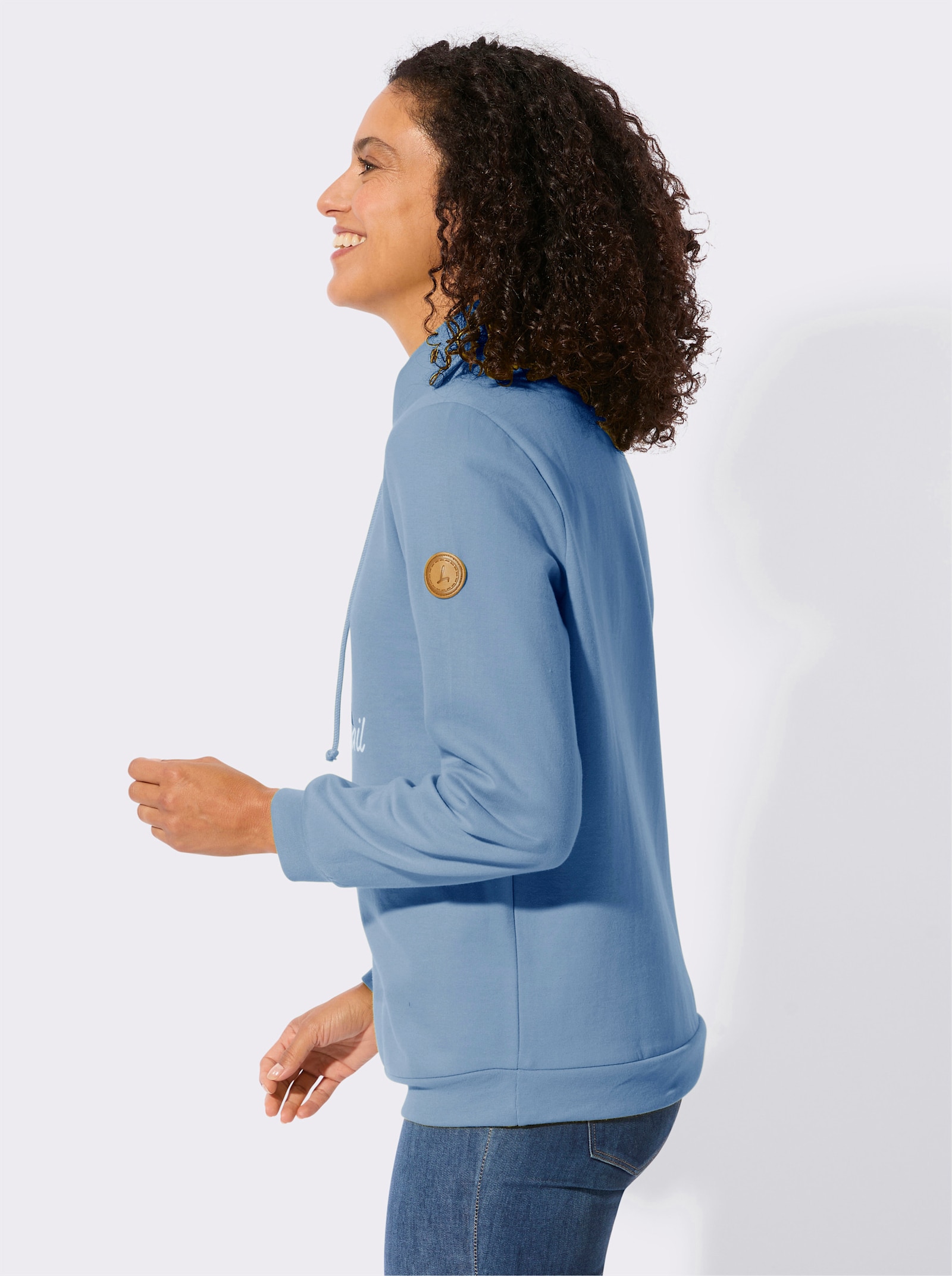 Sweatshirt mit weich angerauter Innenseite - himmelblau