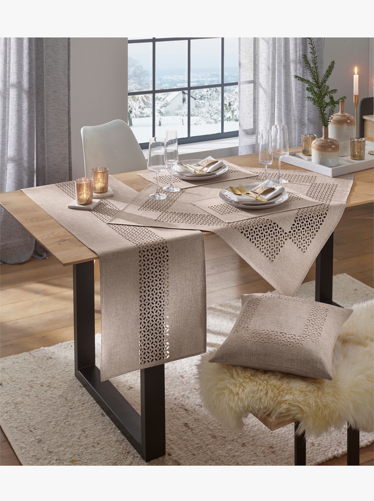 Tischdecke - beige