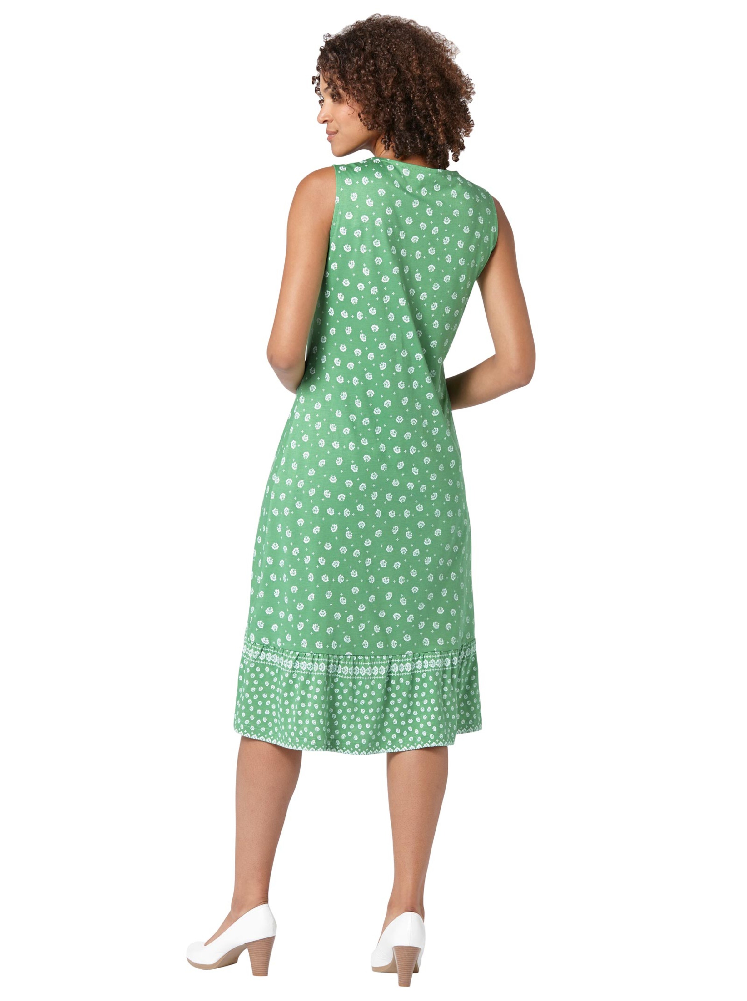 Kleid - grün-gemustert