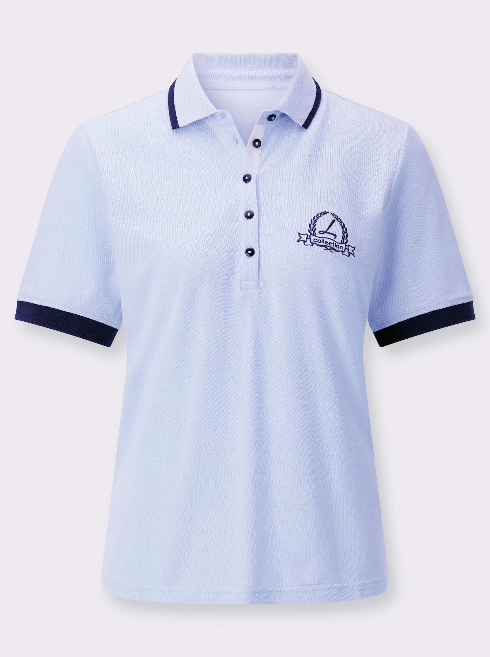 Poloshirt aus reiner Baumwolle - hellblau