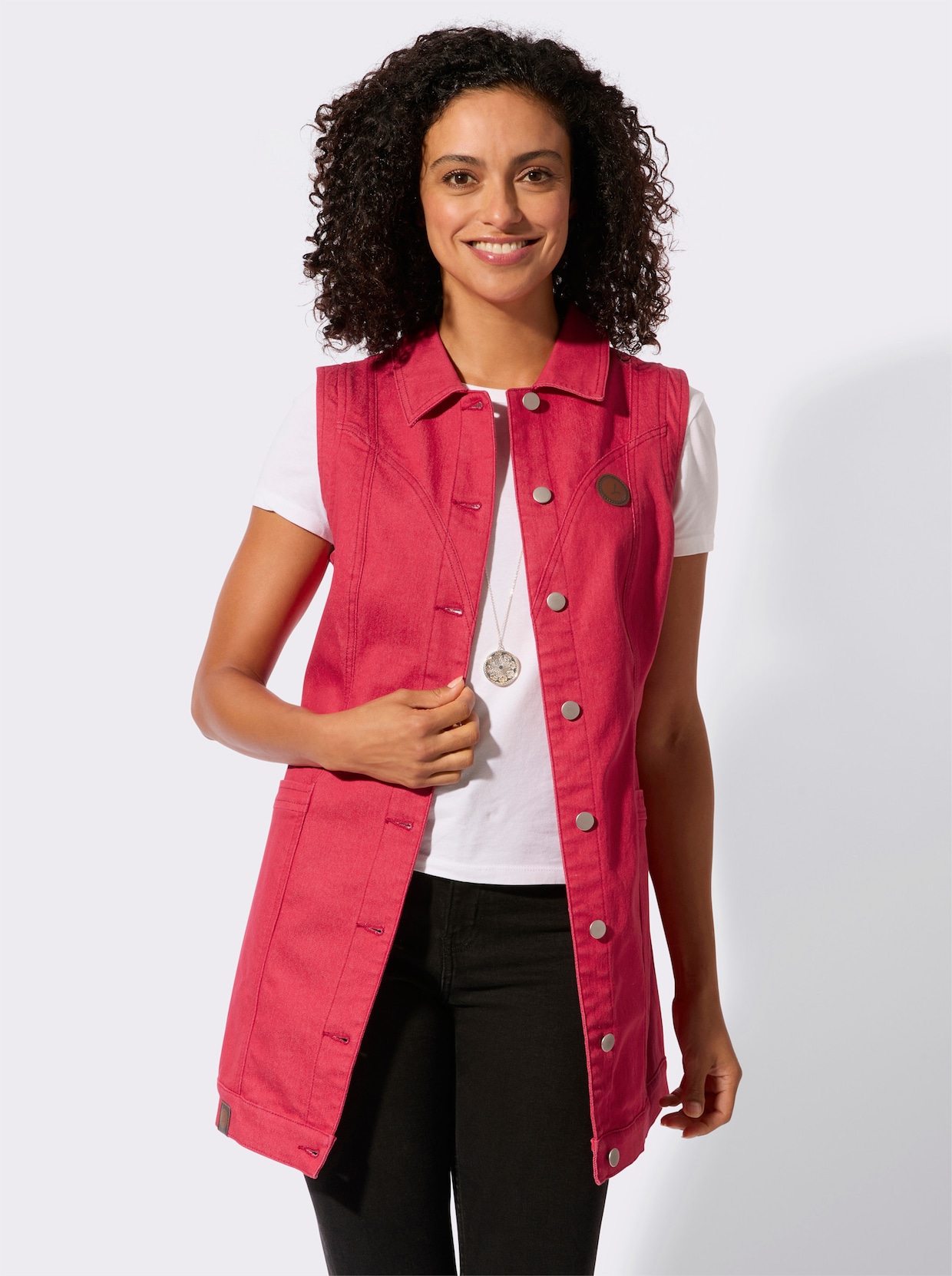 Jeansweste - erdbeere