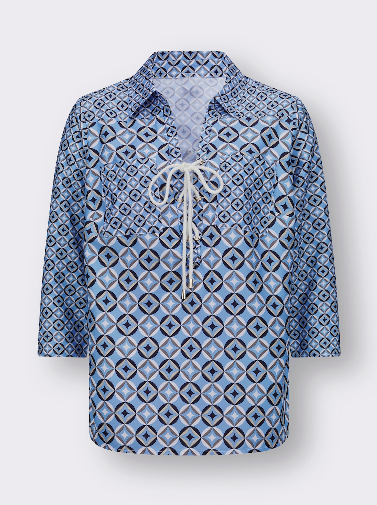 Blouse met print - hemelsblauw/marine bedrukt