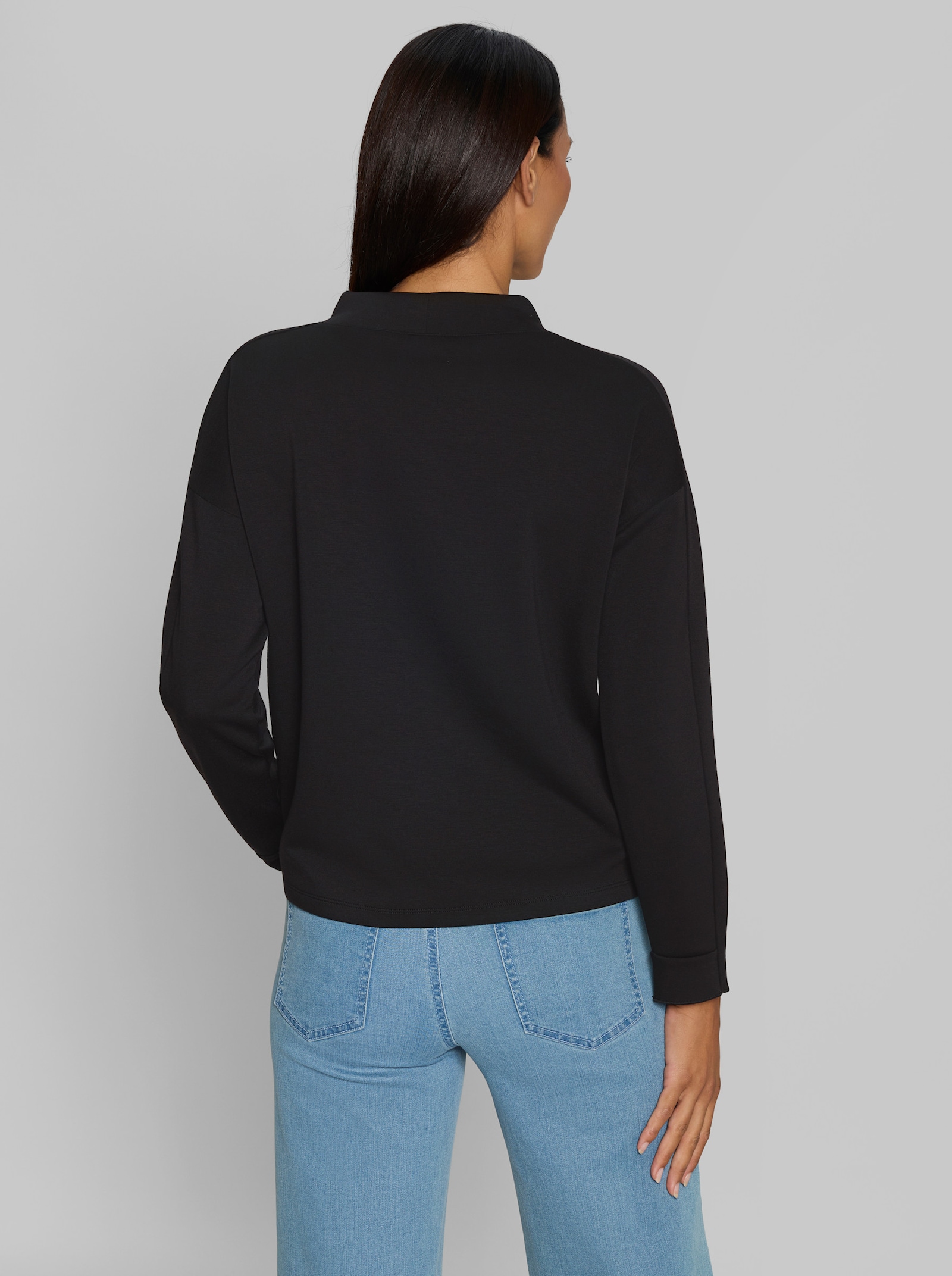 heine Sweatshirt mit Glitzersteinchen - schwarz