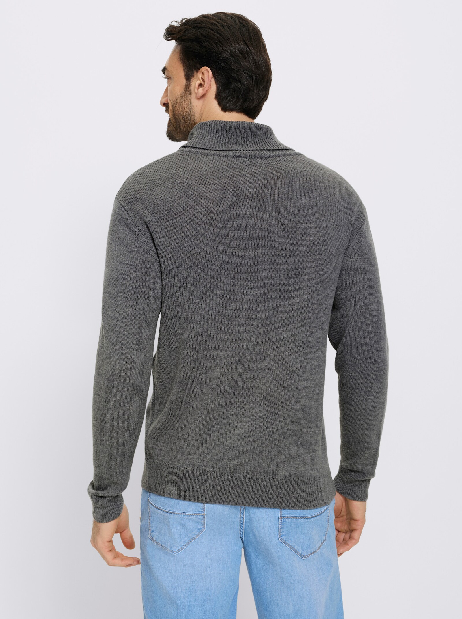 Catamaran Rollkragenpullover mit Wollanteil - grau-meliert