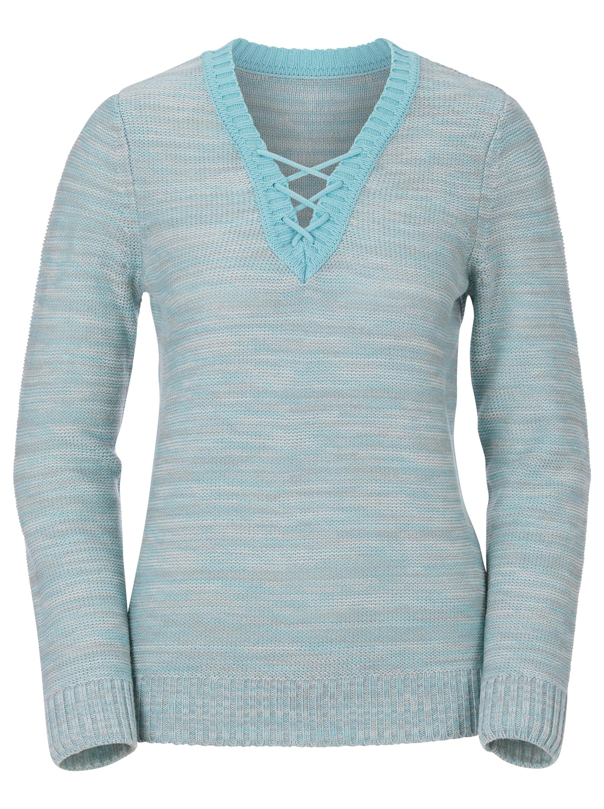 Pullover - türkis-meliert