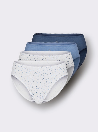 wäschepur Hüftslip in der 4-Stück-Packung - mittelblau-meliert