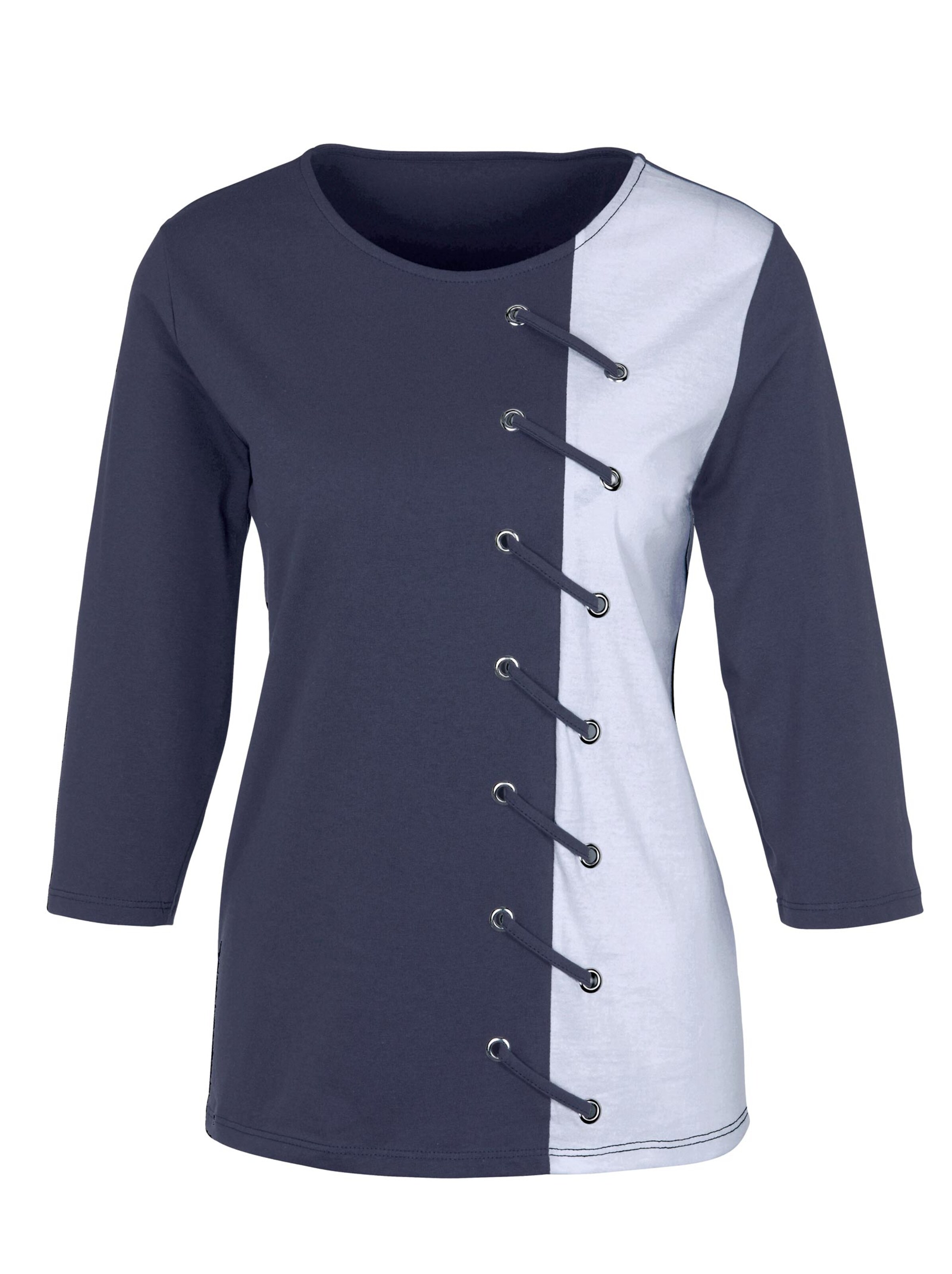 Shirt - nachtblau-weiß