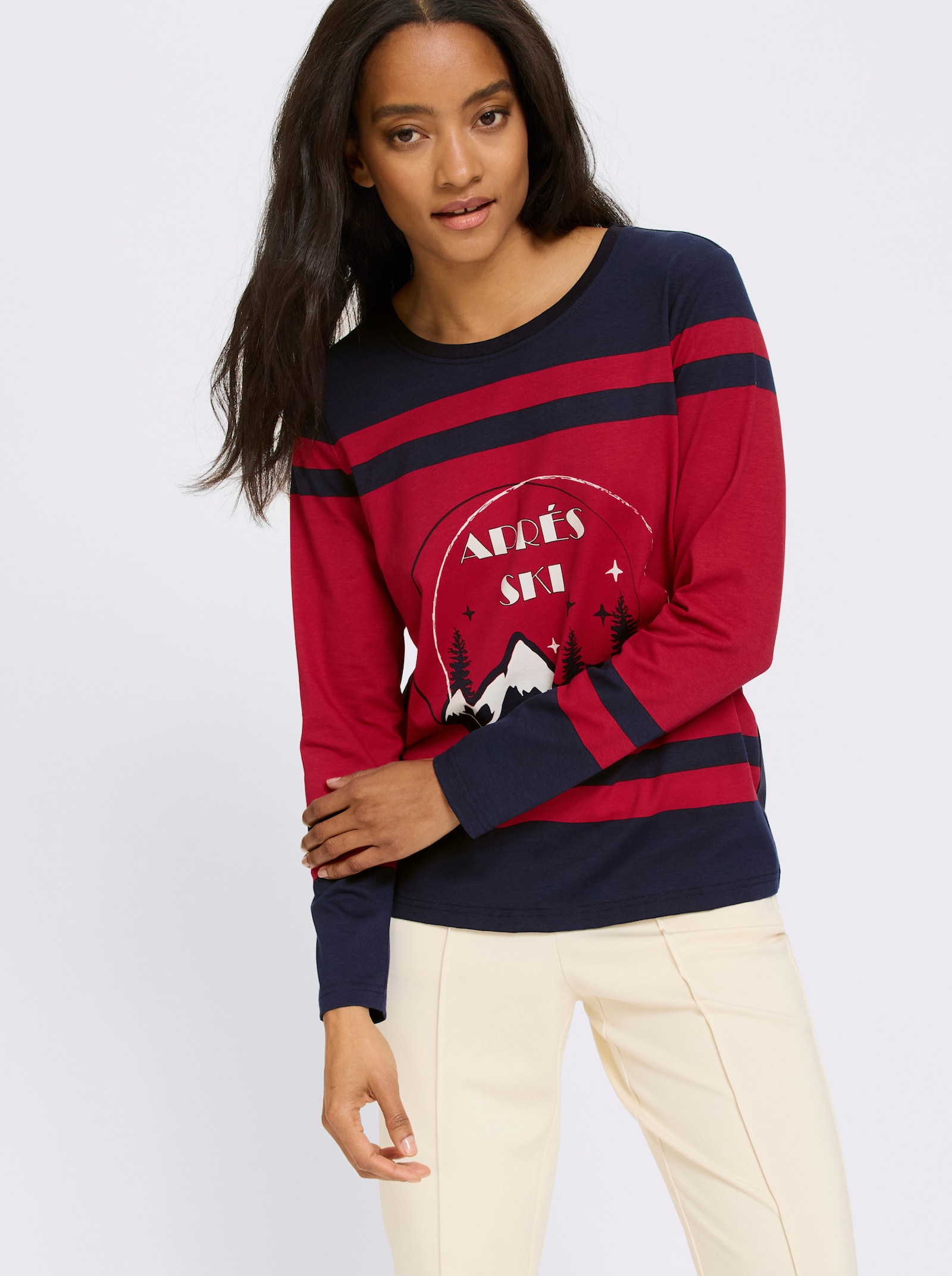 heine Shirt met lange mouwen en print - marine geprint