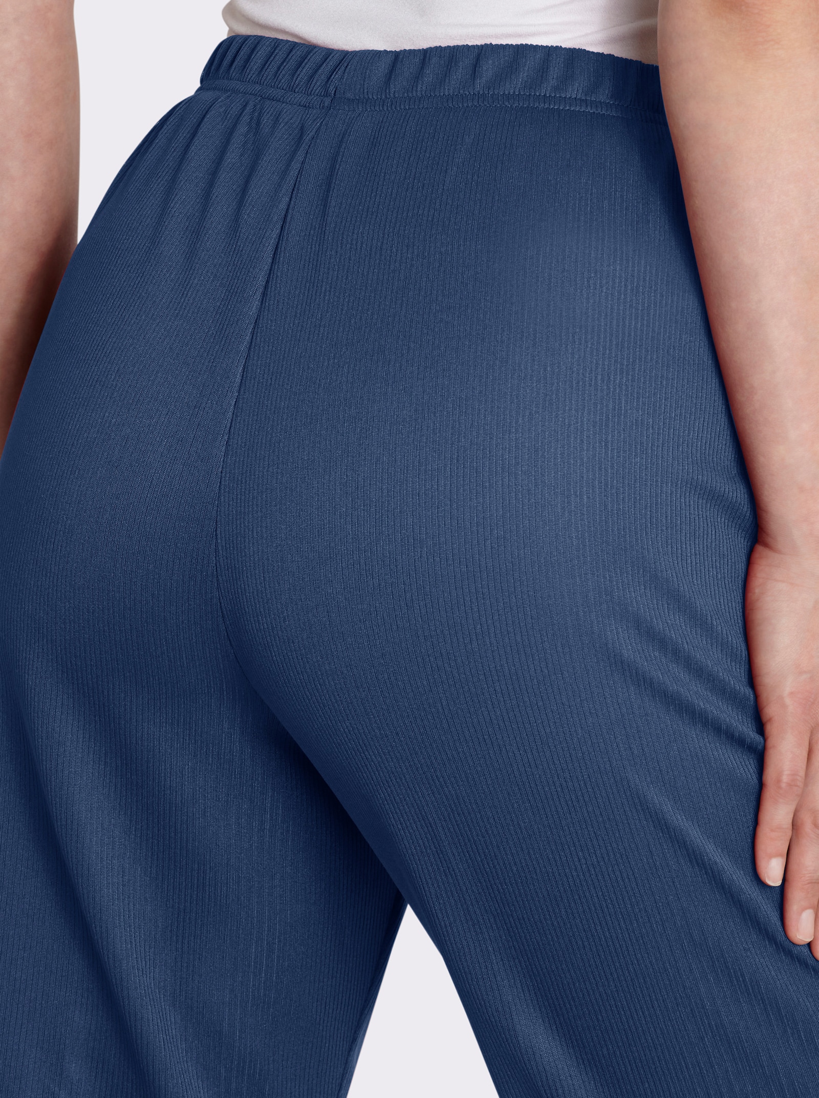 Hose mit Ripp-Struktur - jeansblau