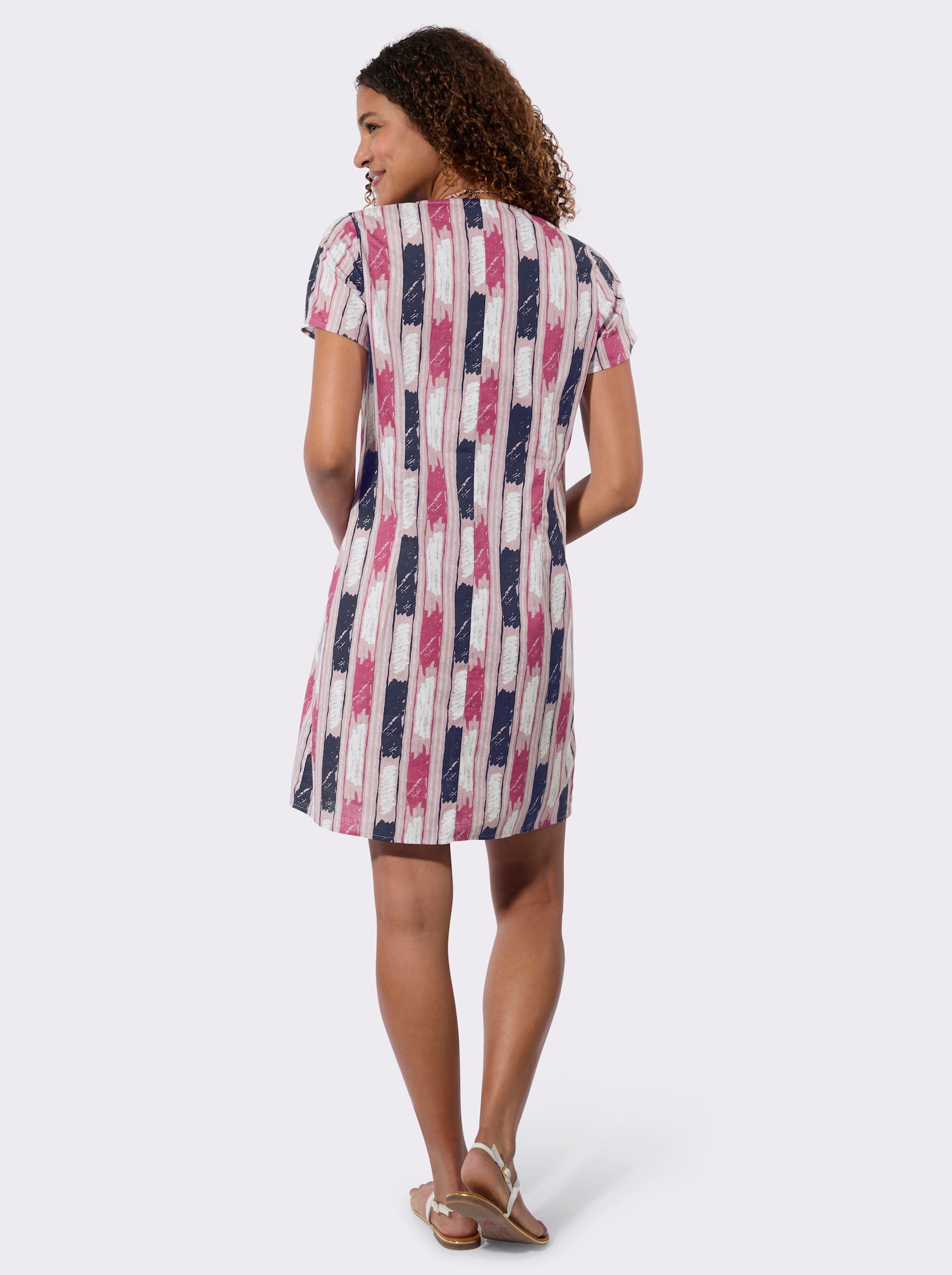 Druckkleid mit seitlichen Taschen - erika-ecru