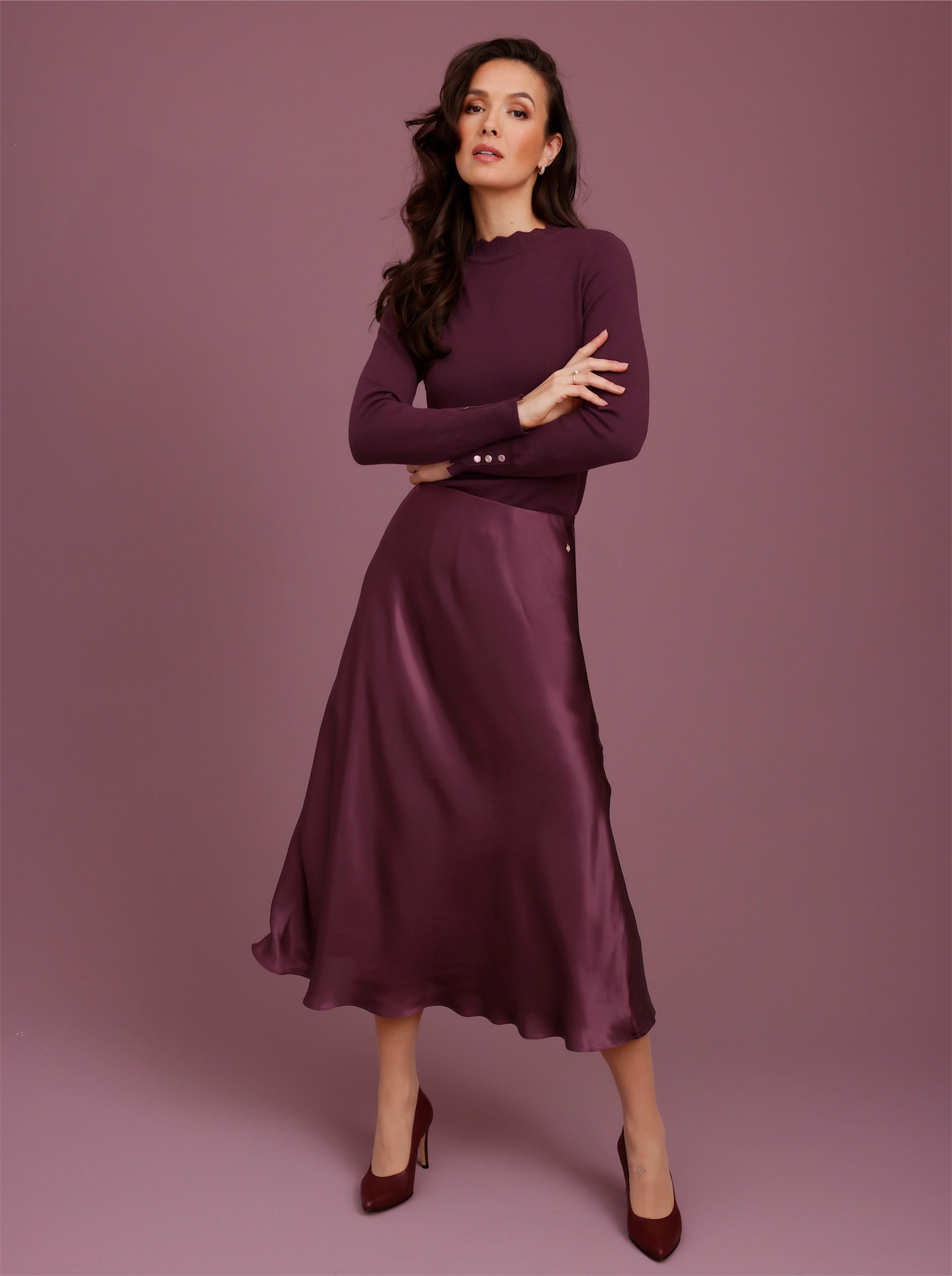 CREATION L PREMIUM Schlupfrock mit Futter - burgund