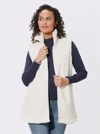 Gilet van teddyfleece - ecru