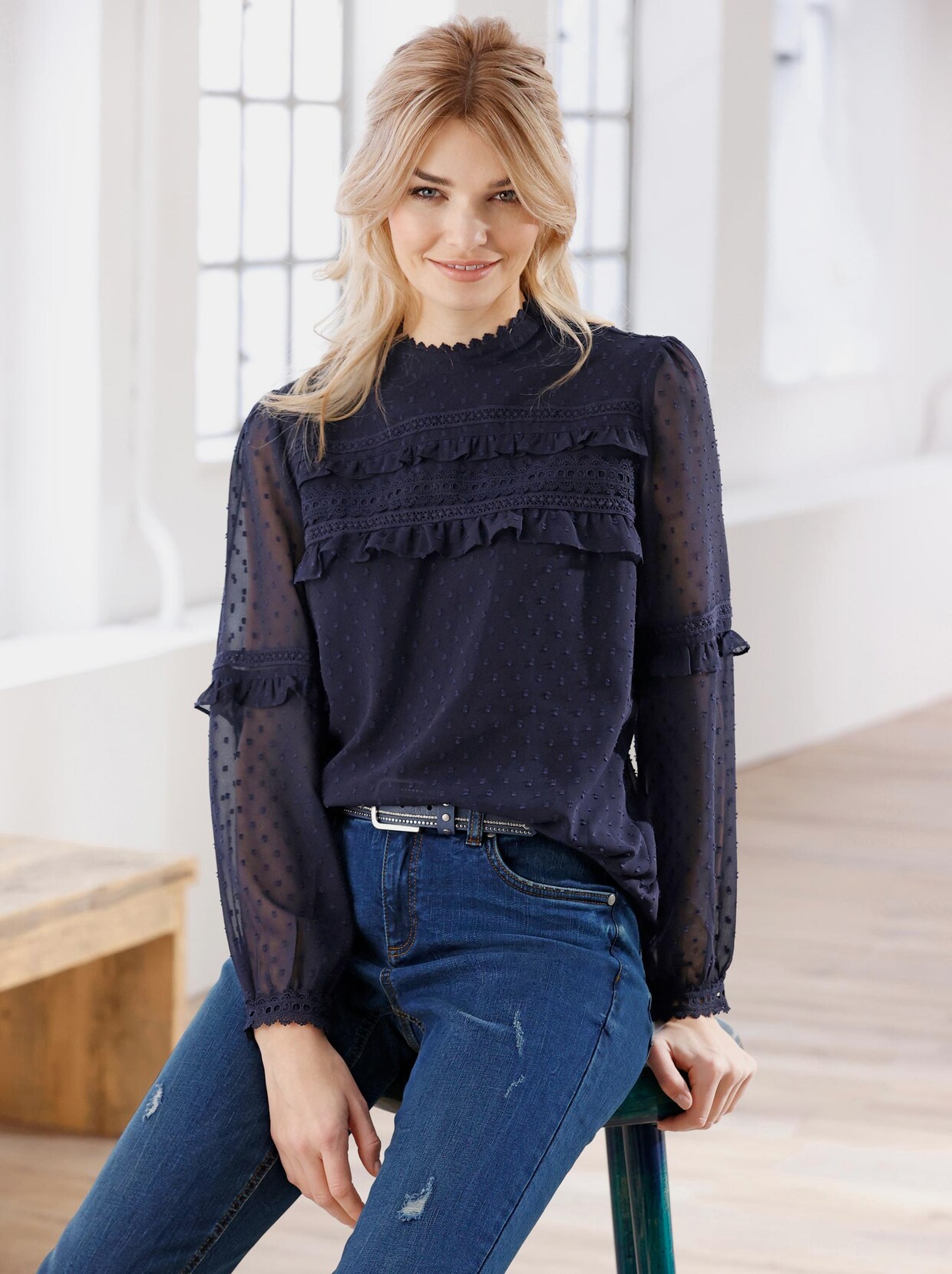 Linea Tesini Bluse - marine
