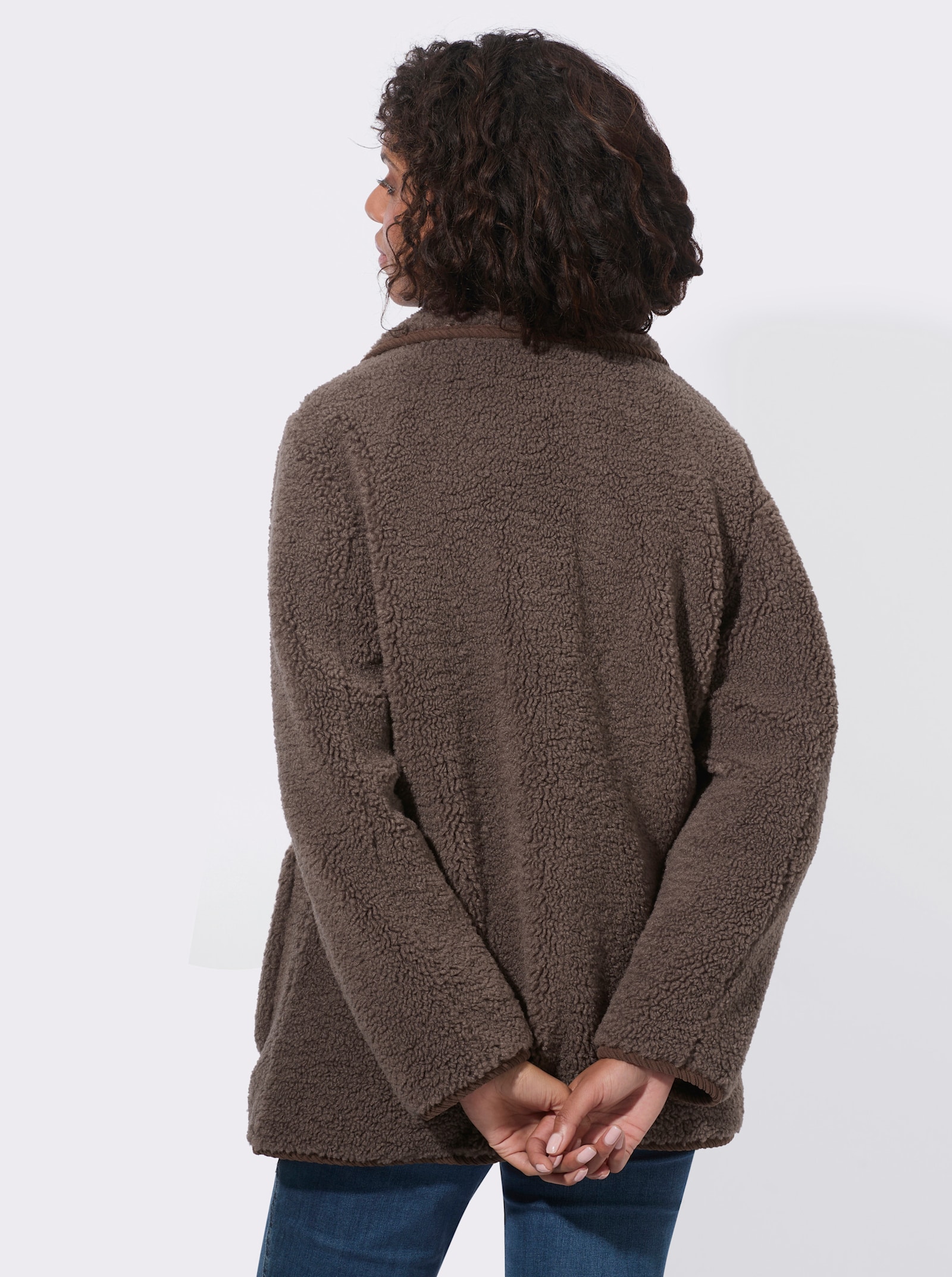 Teddyjacke mit Schmuckknöpfen - dunkeltaupe