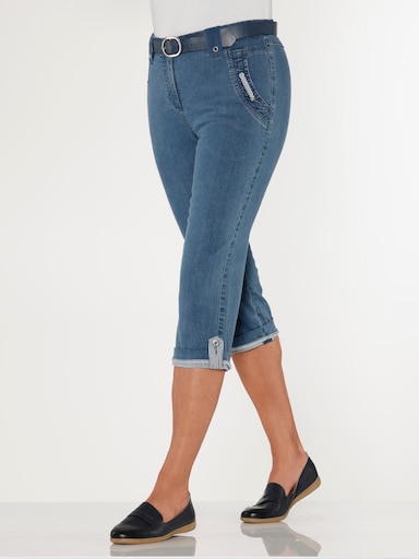 Caprijeans - blue-bleached