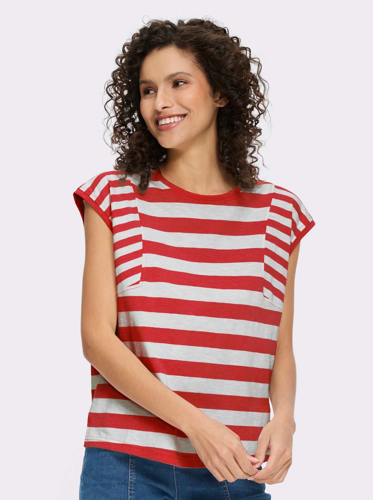 heine T-shirt à rayures - rouge-blanc à rayures