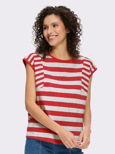 heine T-shirt à rayures - rouge-blanc à rayures