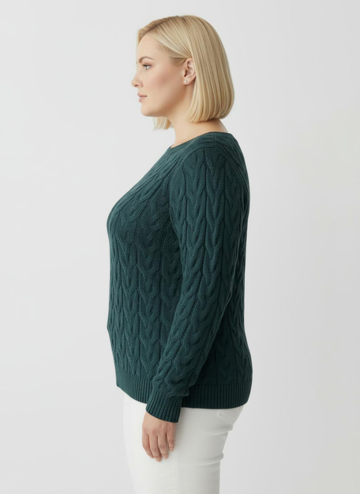 Pullover mit U-Boot-Ausschnitt - petrol