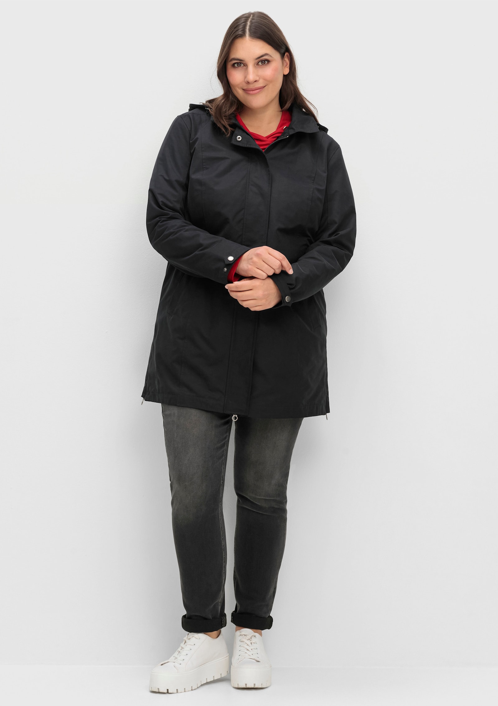 sheego Parka in wasserabweisender Qualität - schwarz