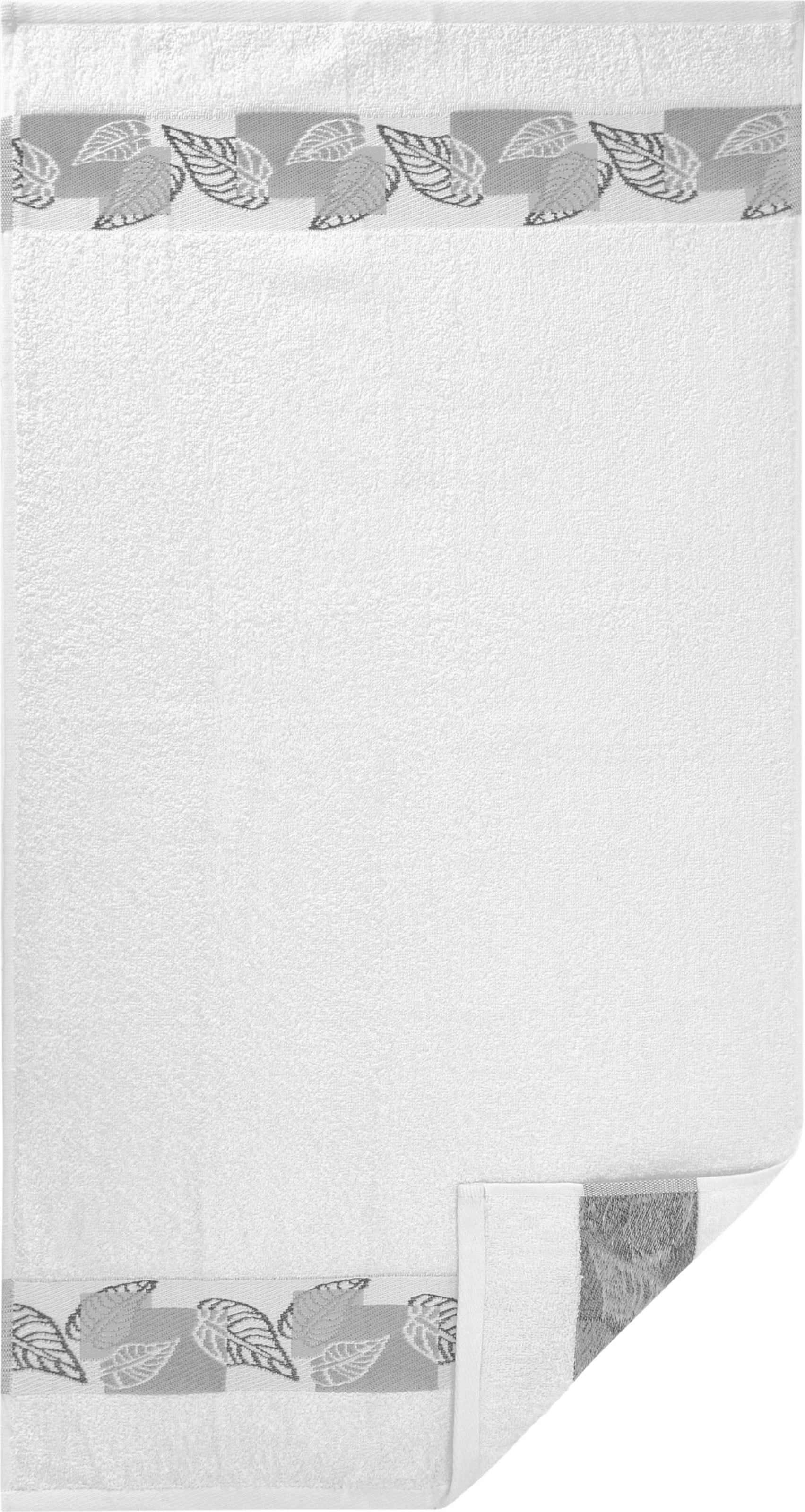 Handtuch günstig Kaufen-Handtuch in weiß von wäschepur. Handtuch in weiß von wäschepur <![CDATA[Ein dezenter Blickfang bei diesem Frottier-Programm ist die attraktive, einlaufsichere Web-Bordüre im Blätter-Dessin. Flauschiger Walkfrottier in Luxus-Qualität