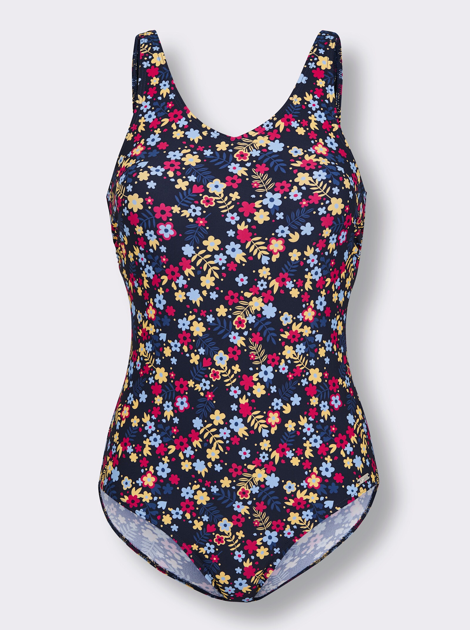 feel good Badeanzug im Millefleurs-Dessin - marine-bedruckt