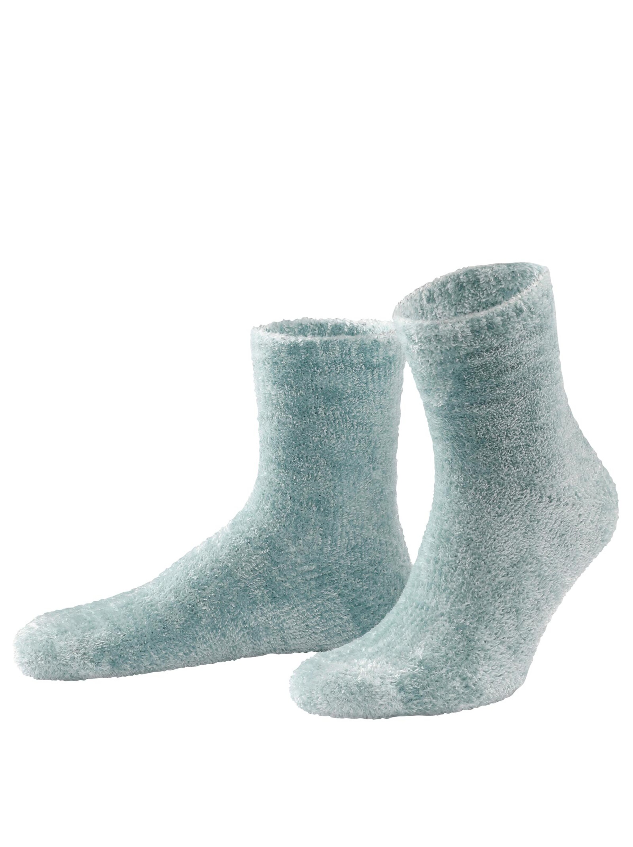 Kuschelsocken - ecru + mint
