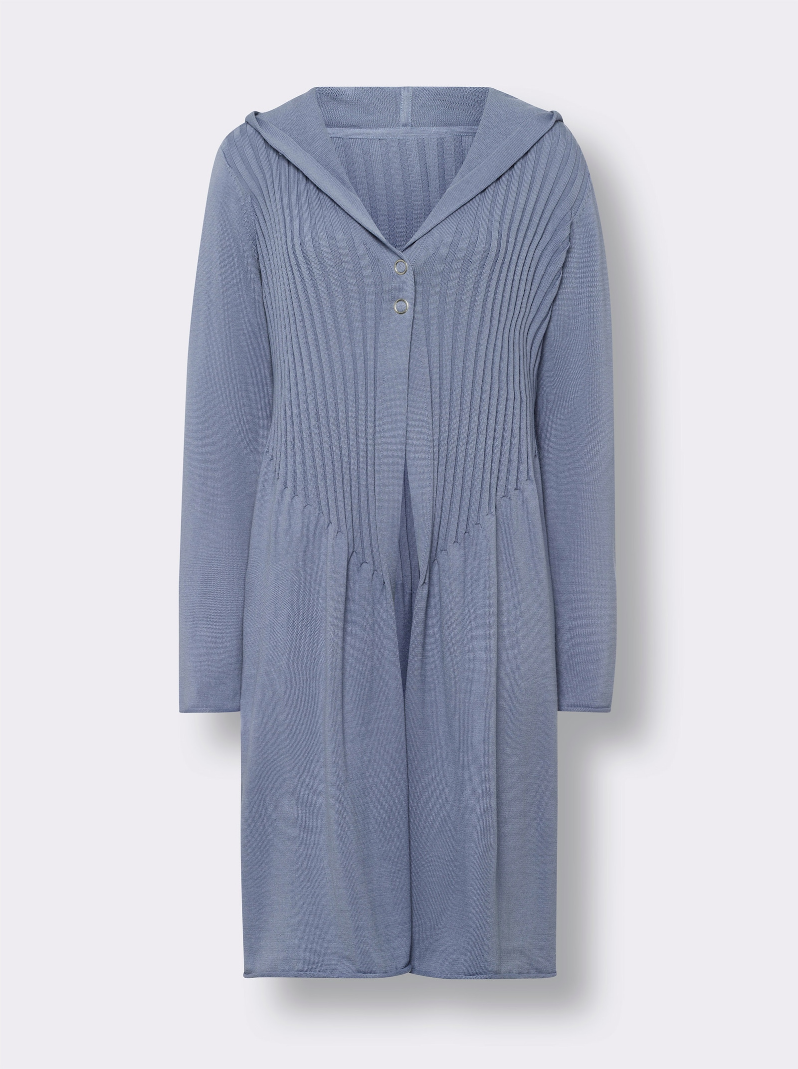 heine Strickmantel mit Kapuze - taubenblau