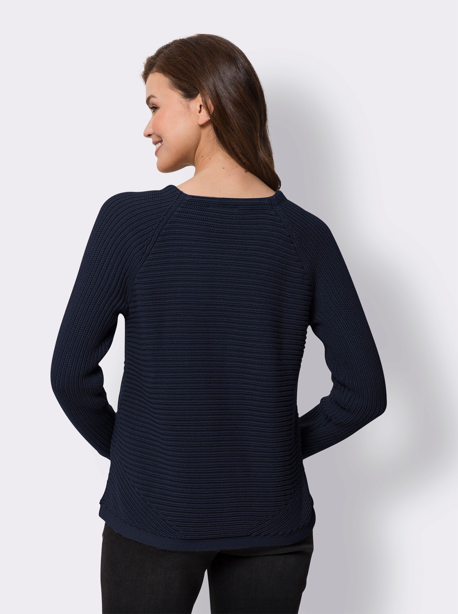 heine Strickjacke in dezentem Glanz - marine