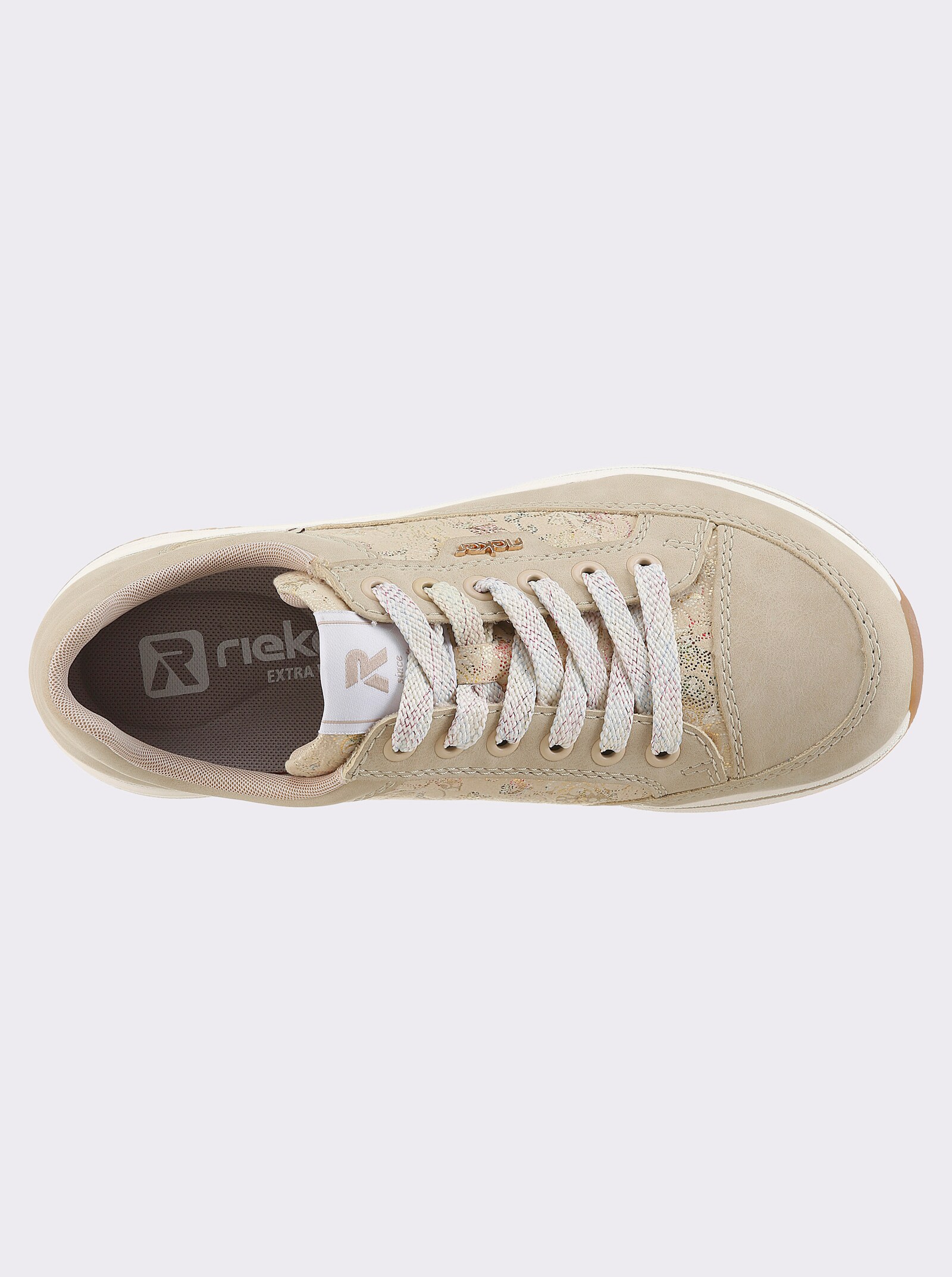 Rieker Sneaker mit Glitzer-Effekt - beige