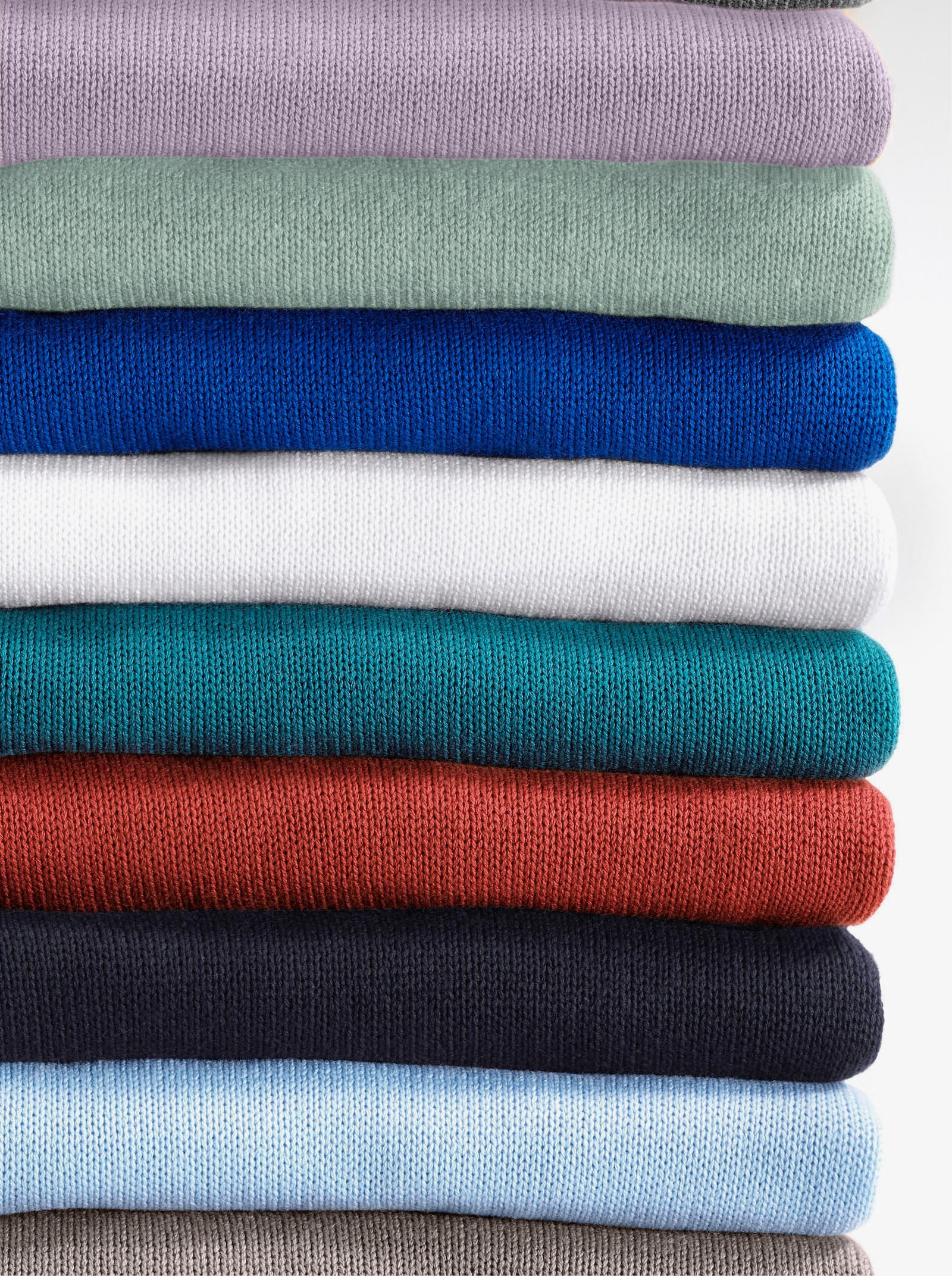 Stehkragenpullover mit Baumwolle - flieder