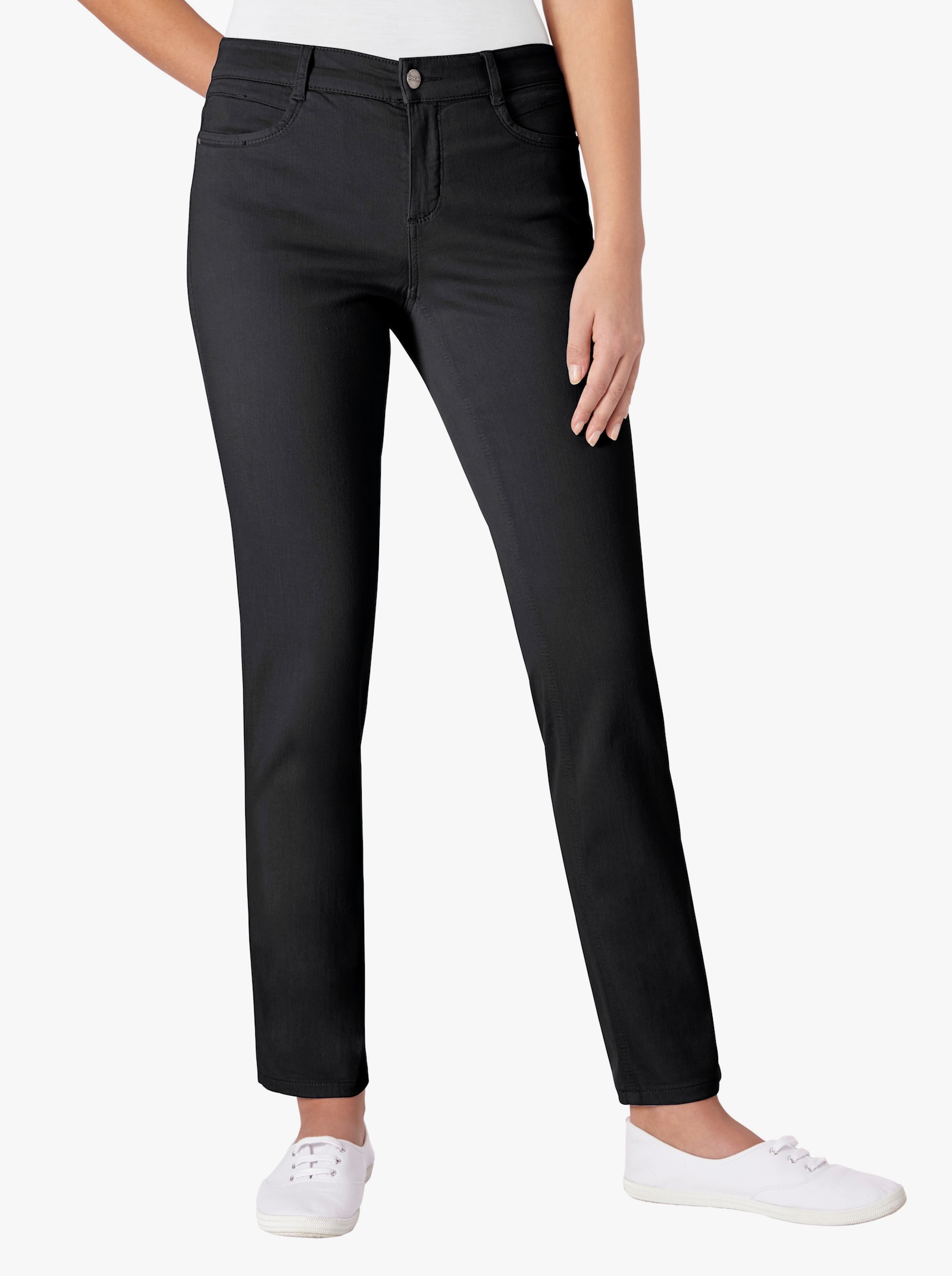 Ascari Stretch-Jeans in Röhren-Form - schwarz