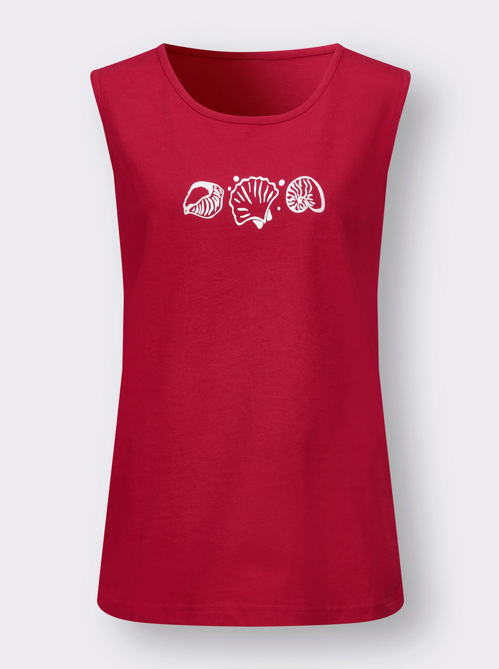 Shirttop met zijsplitten - rood