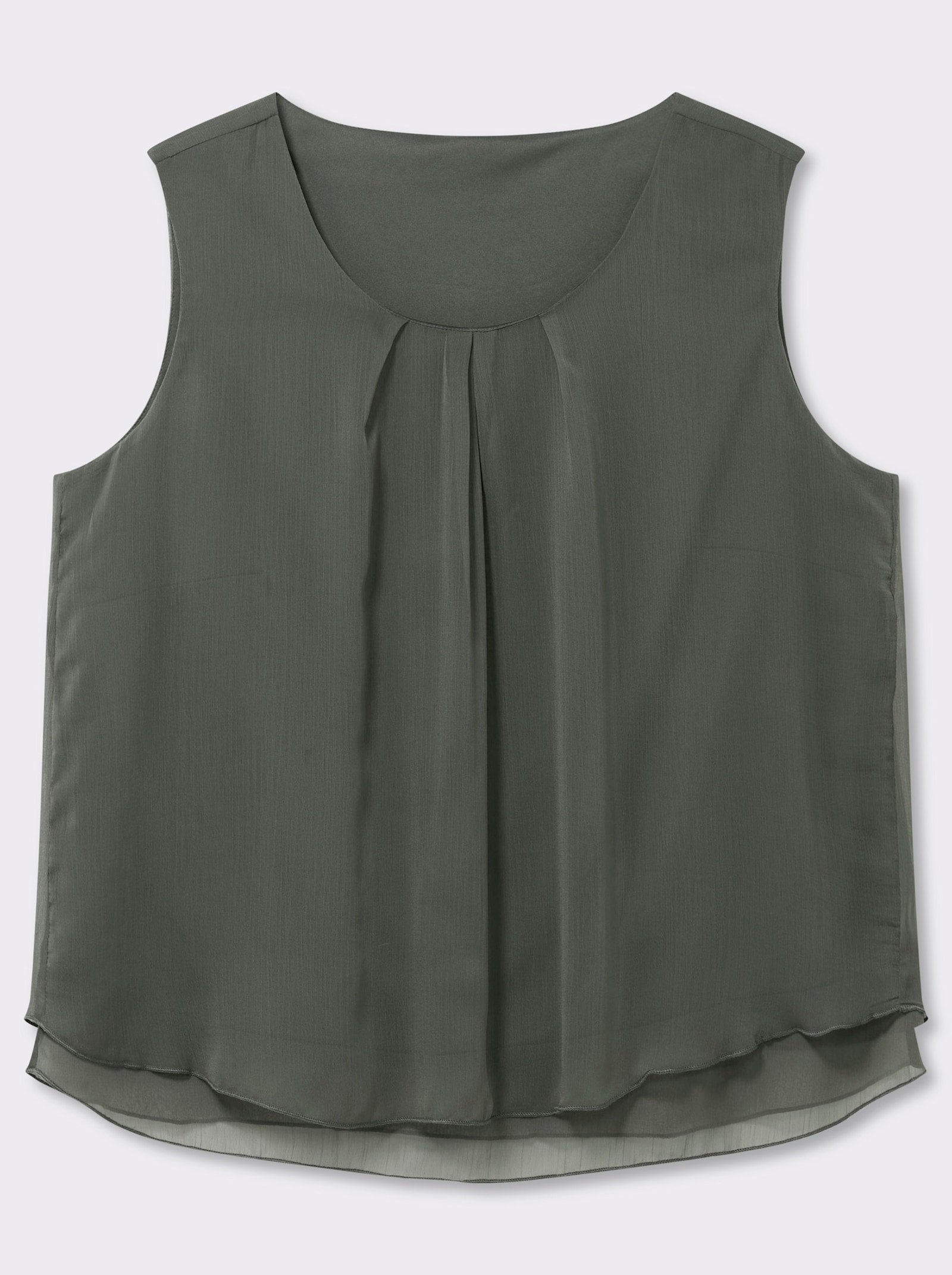Blusentop in Crêpe-Qualität - khaki
