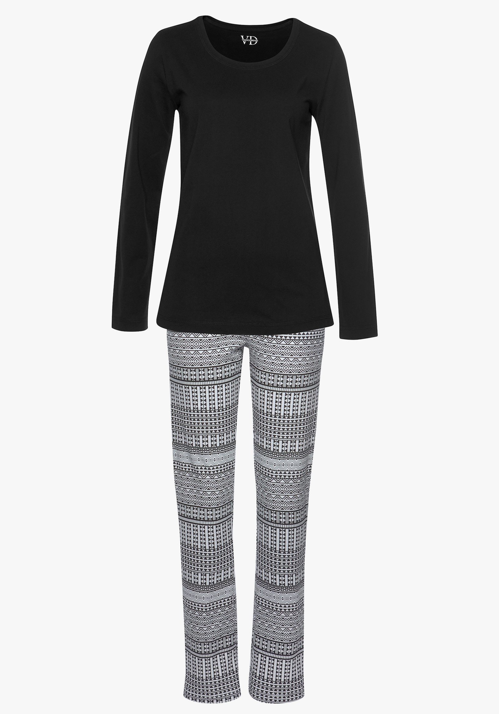 Vivance Dreams Pyjama - zwart gedessineerd