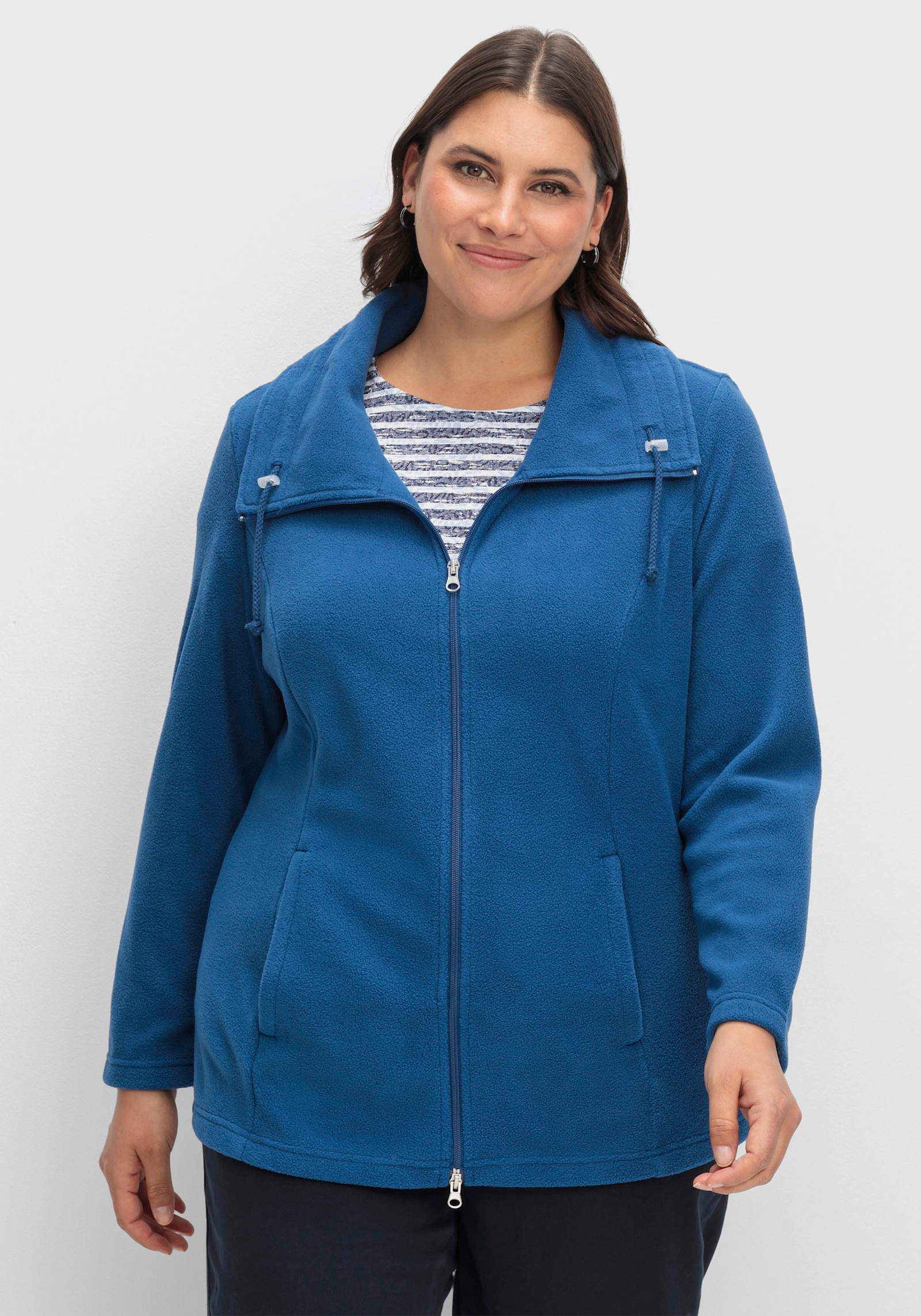 Fleecejacke mit 2-Wege-Reißverschluss - marine