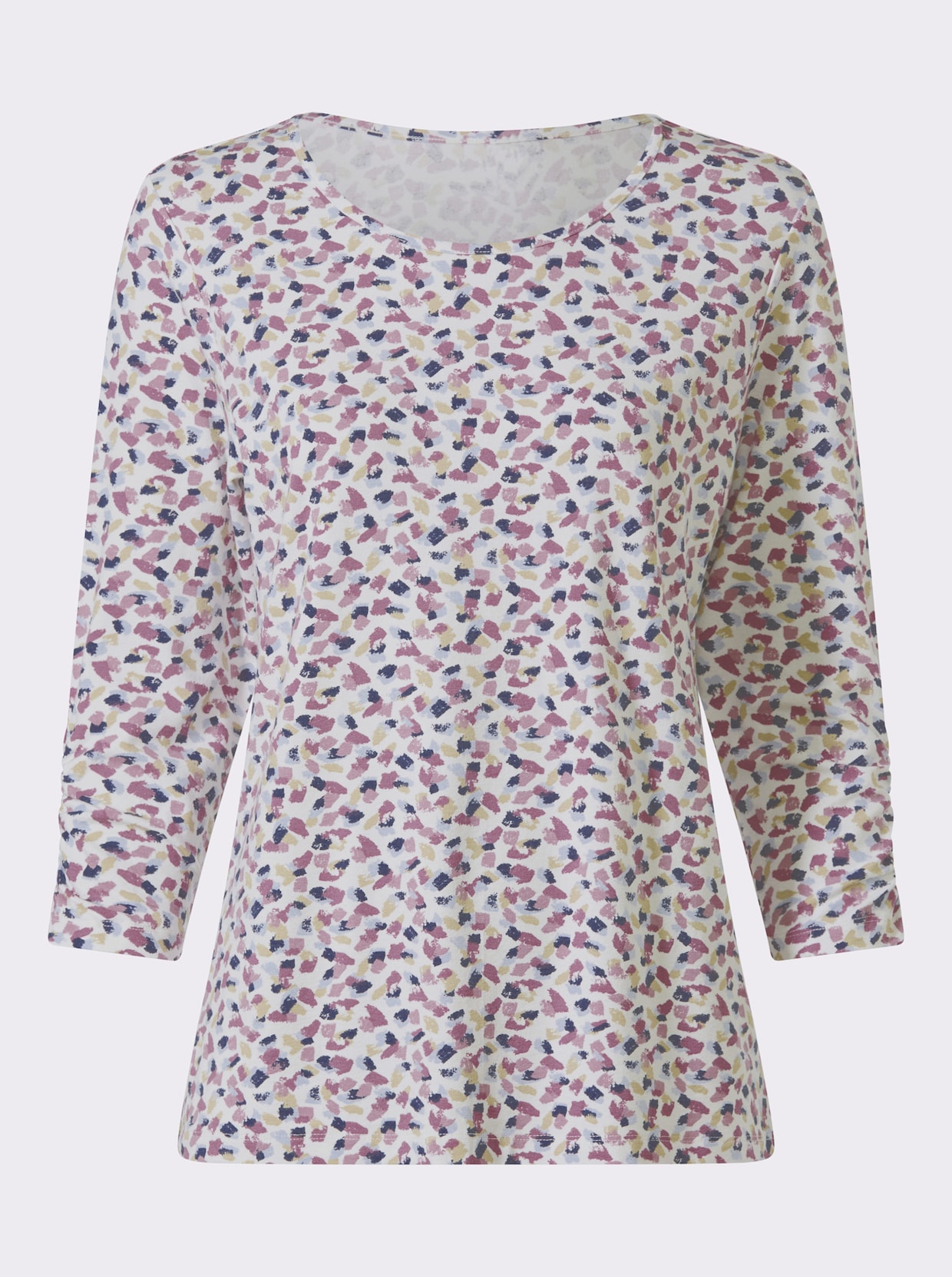 Print-Shirt - ecru-mauve-bedruckt