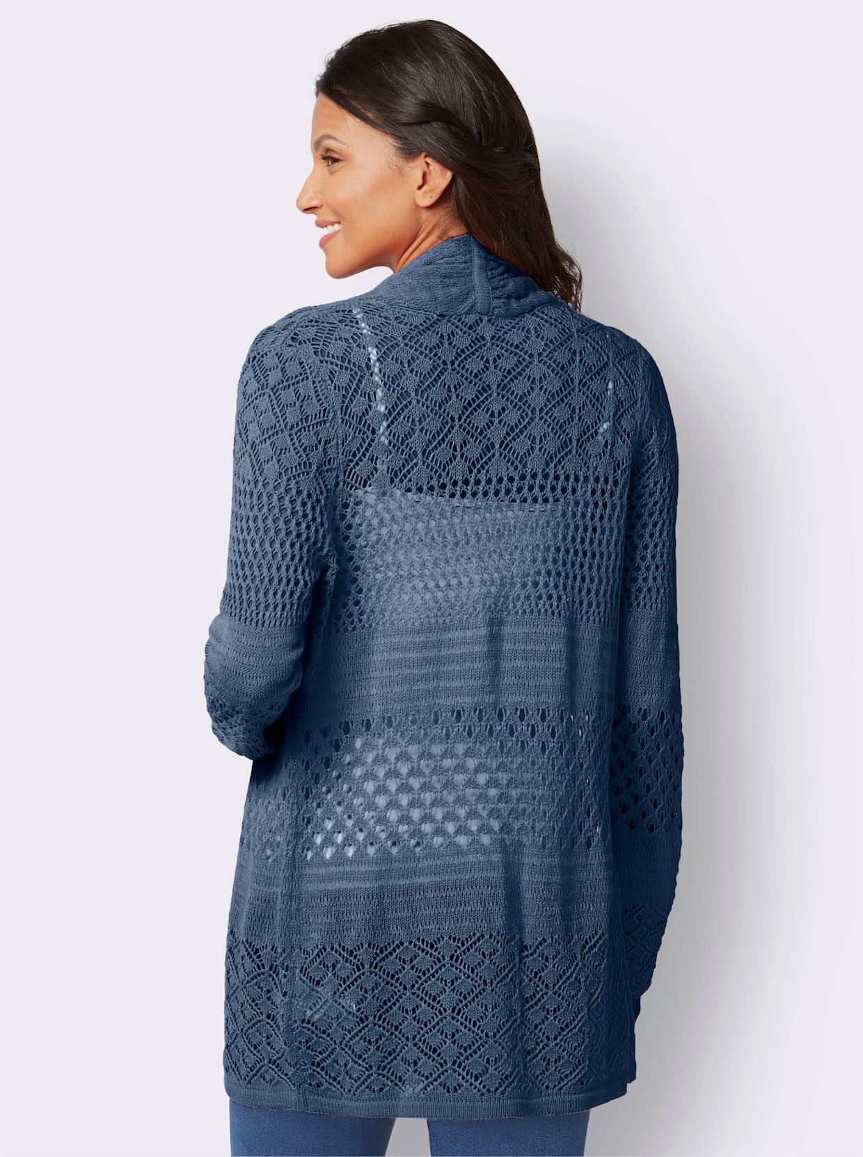 Strickjacke - jeansblau