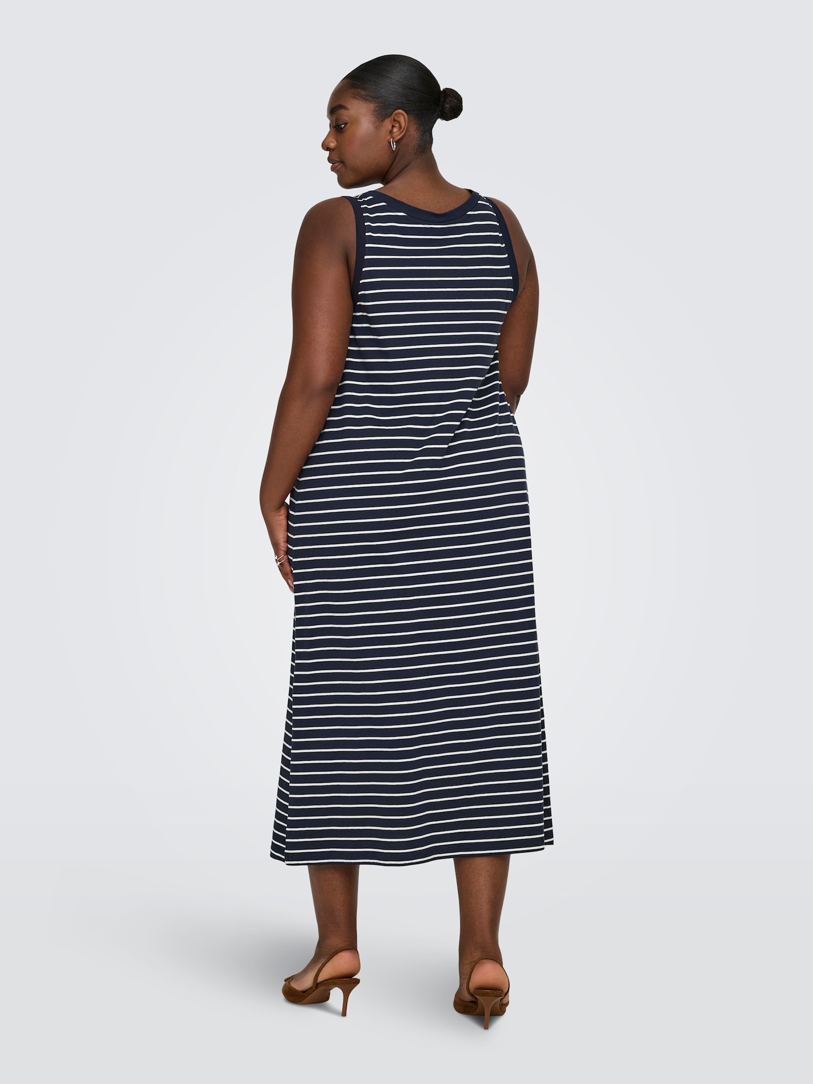 ONLY CARMAKOMA Shirtkleid - night sky stripes:(dina) cloud dancer