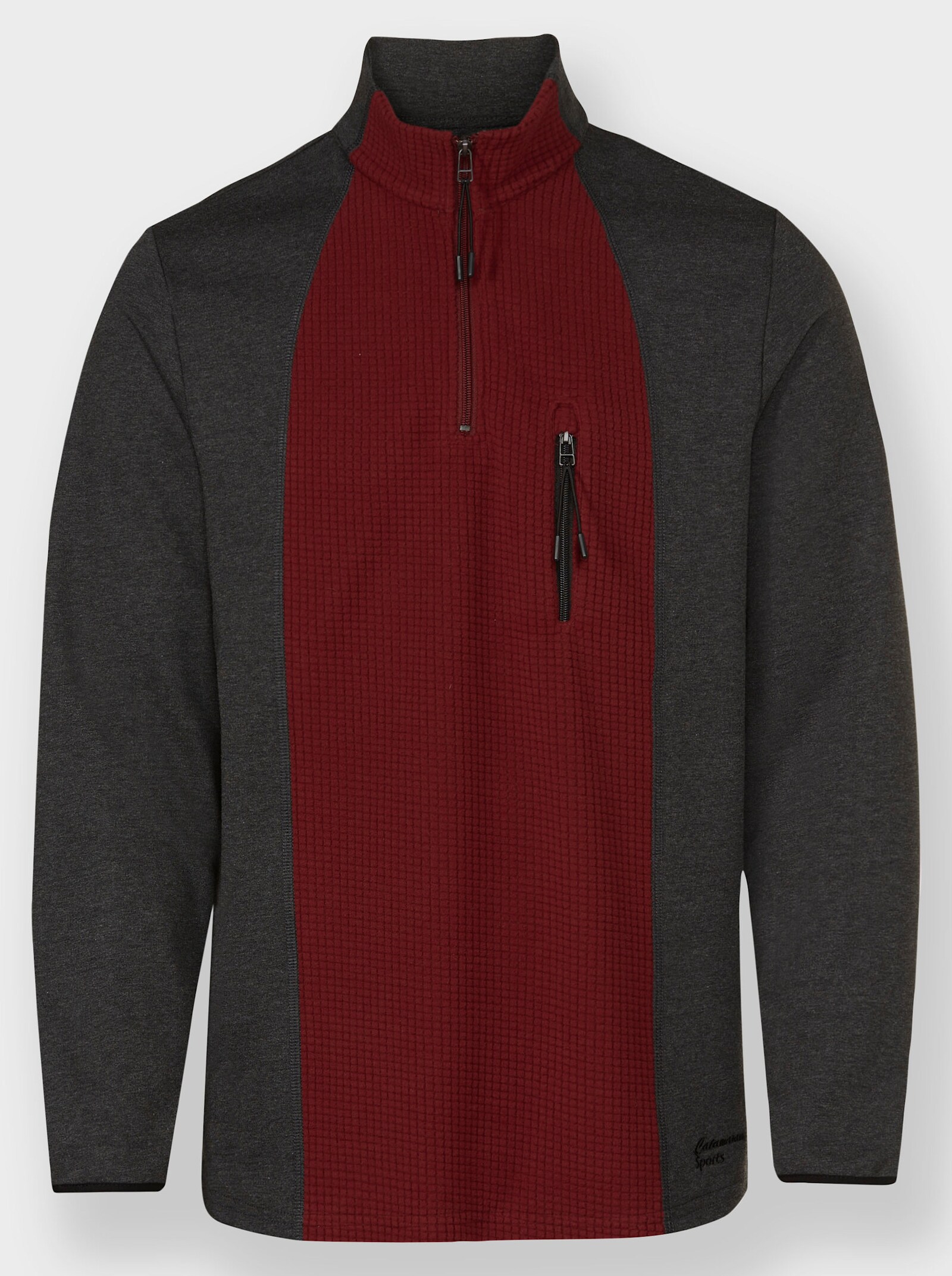 Catamaran Sports Sweatshirt met borstzak met rits - donkerrood/grafiet gemêleerd